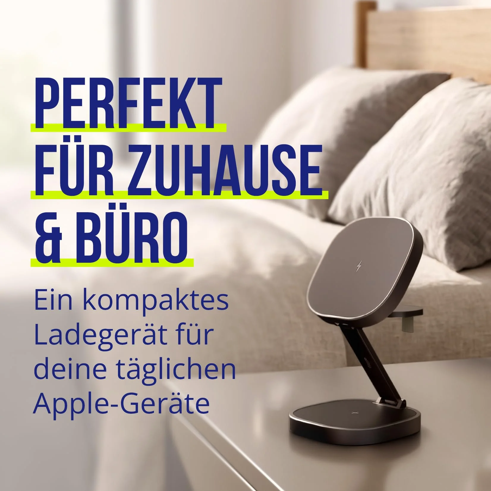 Ładowarka 3 w 1, 25 W, składana, bezprzewodowa stacja ładująca do iPhone'a, Apple Watch i AirPods, mini bezprzewodowa podstawka ładująca z diodami LED i USB-C – kompatybilna z Qi i MagSafe