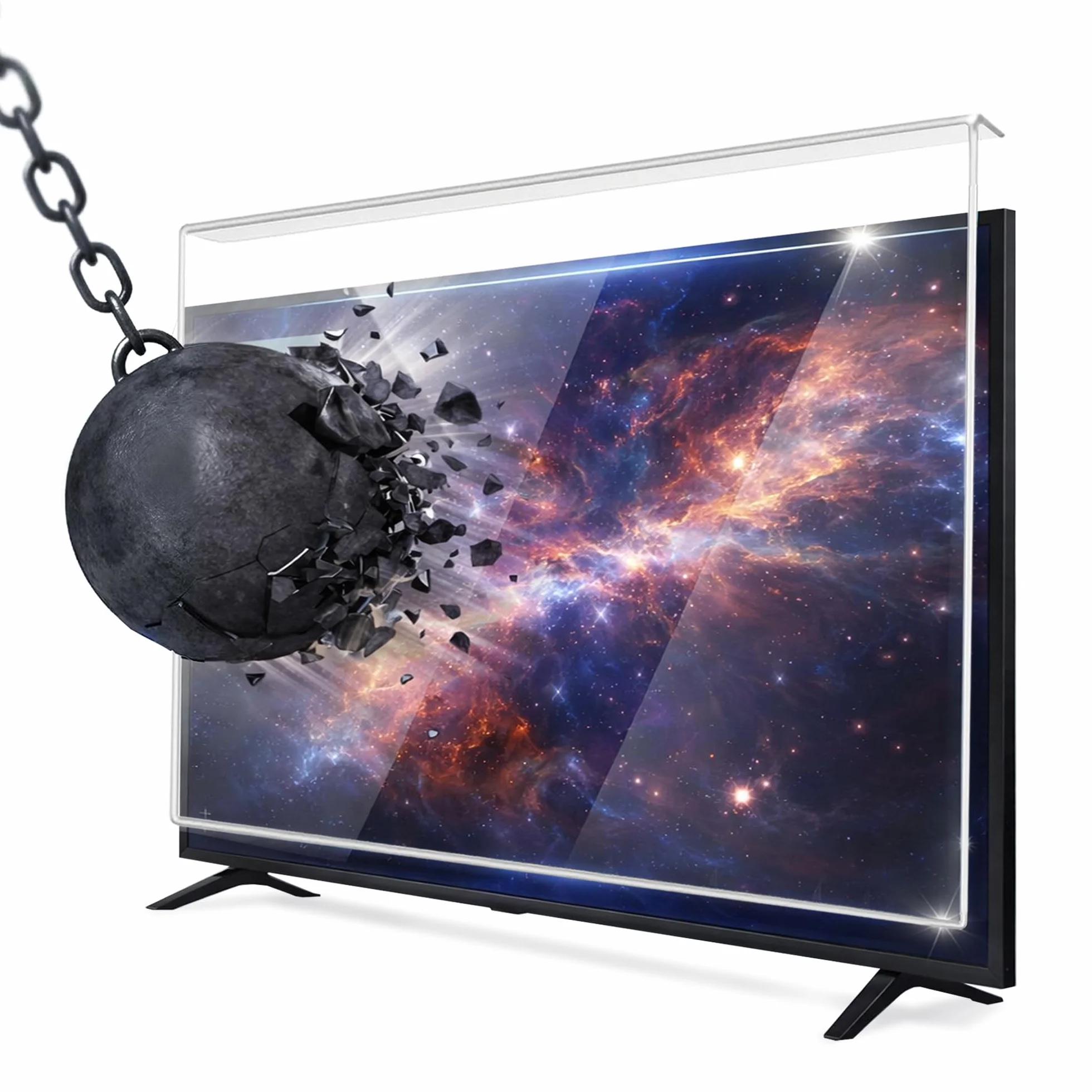 Wygaszacz ekranu telewizora 82 ekran (82 cale) - zawieszony i zamocowany - ochrona przed uszkodzeniem telewizora - folia do telewizora LCD, LED, 4K OLED i QLED HDTV ochraniacz ekranu do