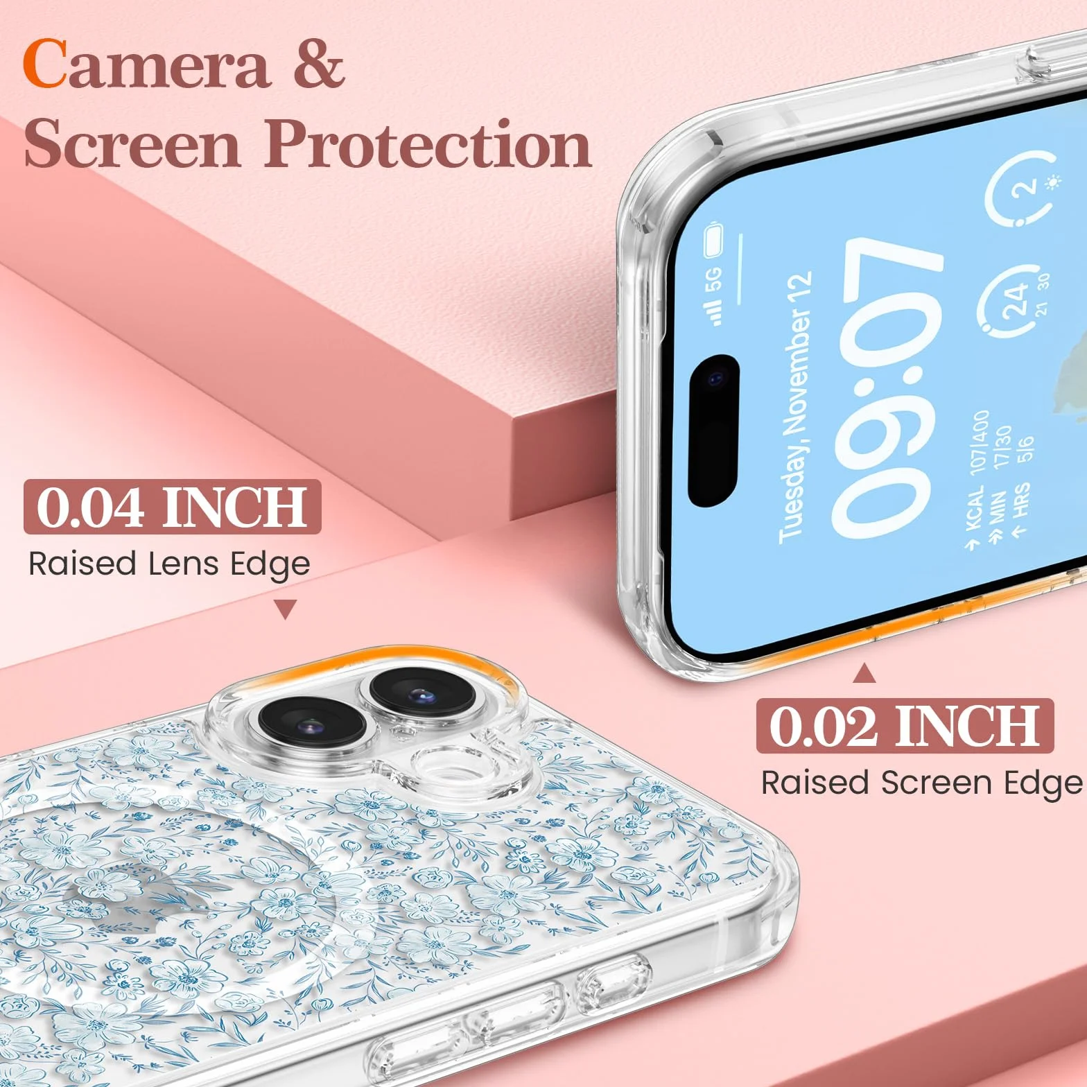 RALEAVO Etui magnetyczne do iPhone'a 17 6,3" MagSafe bezprzewodowe przezroczyste odporne na uderzenia niebieskie