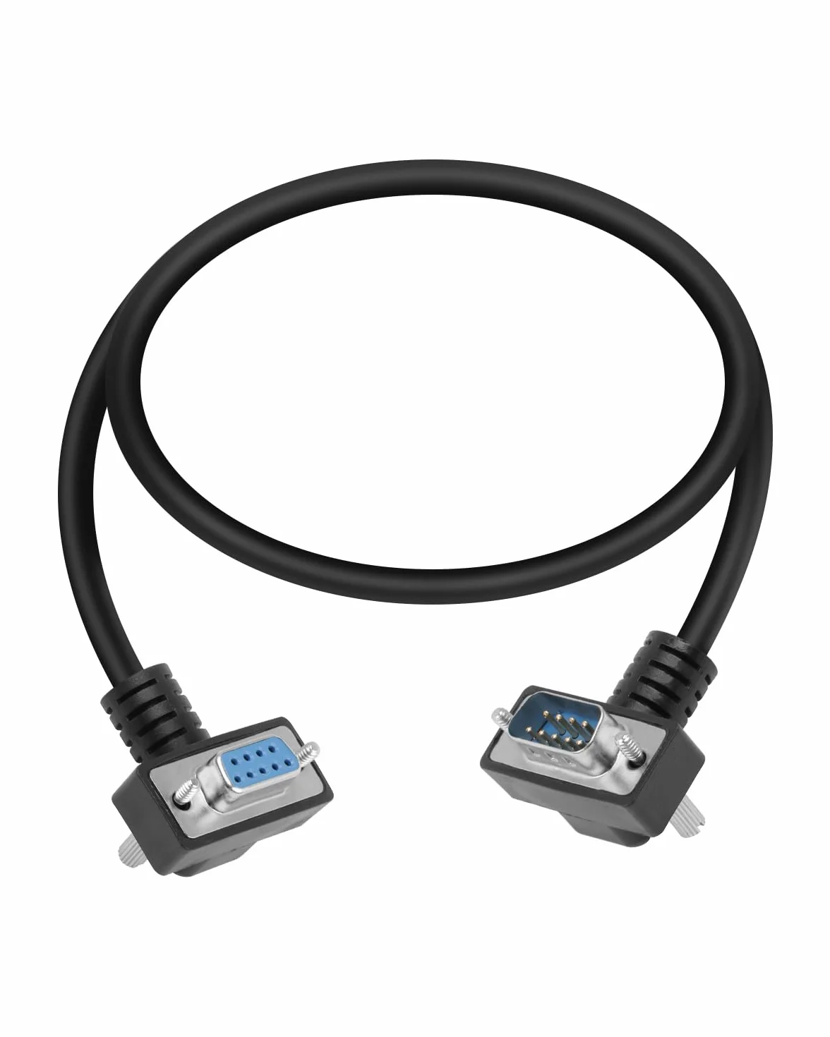 9-pinowy przedłużacz męski do żeńskiego DB9 90 stopni, kabel szeregowy RS232 do dostępu do danych (0,5 M)