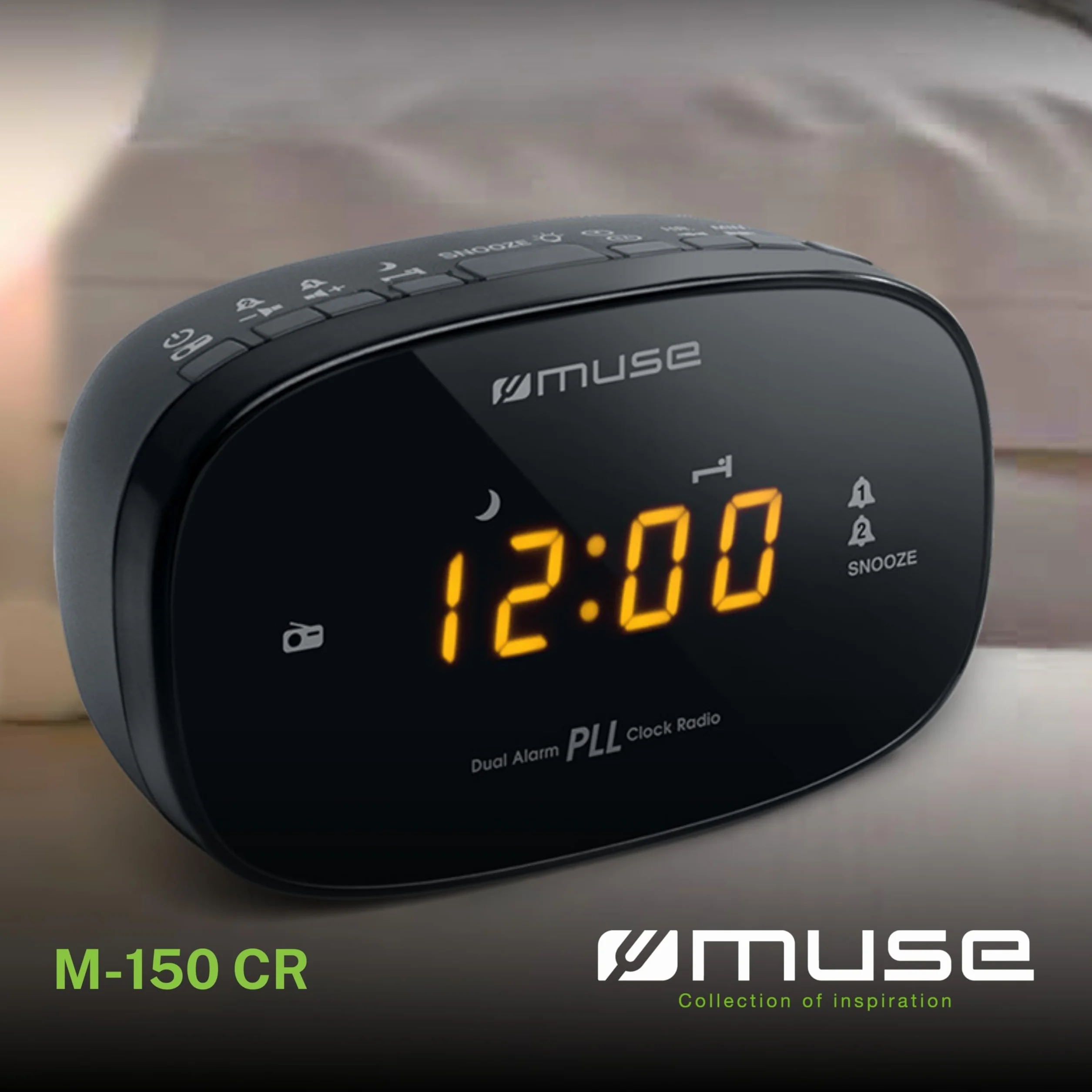 MUSE Radiobudzik M-150 CR, Czarny