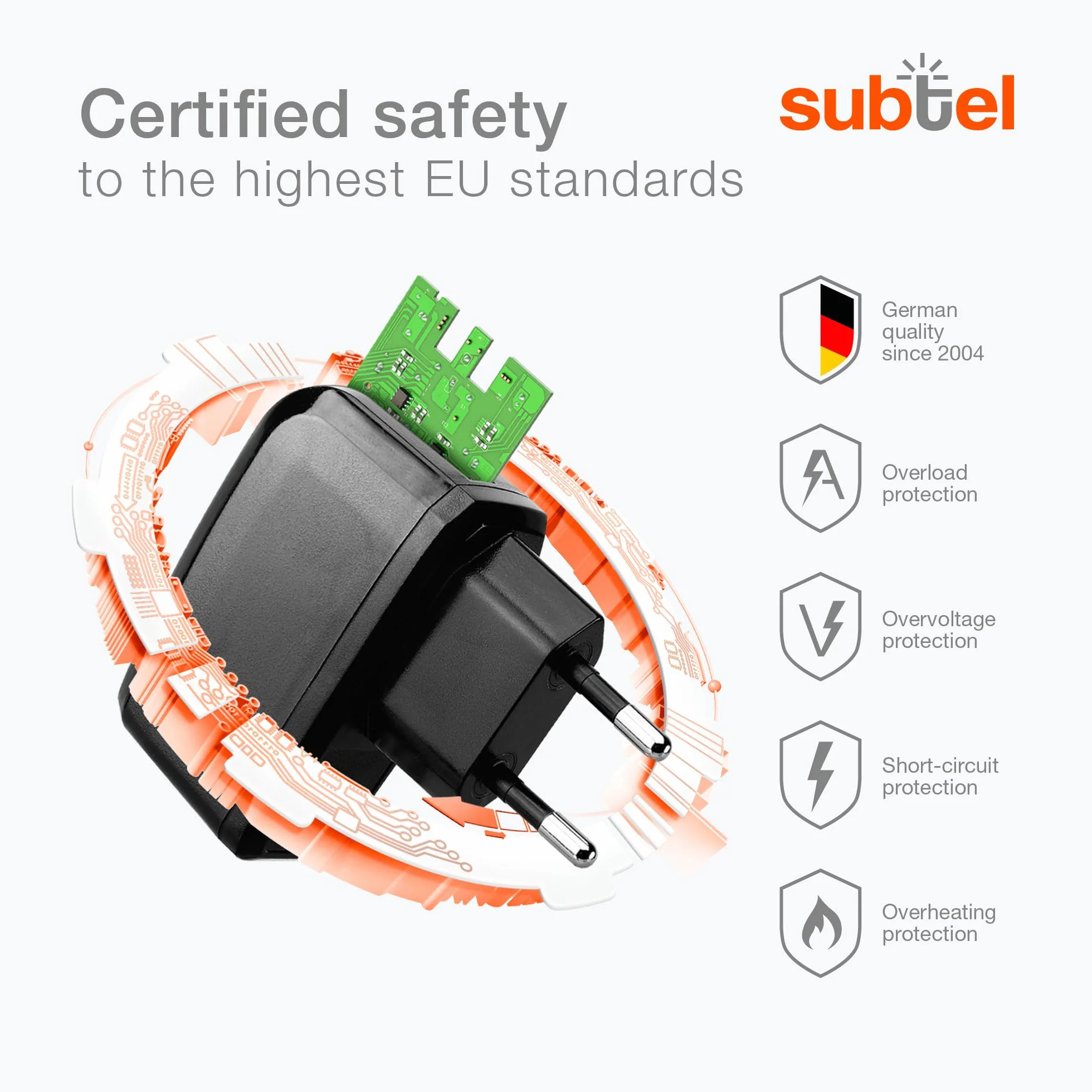 subtel® Kabel do ładowania 1,1 m 1 A / 1000 mA kompatybilny z Garmin Edge, DriveAssist, DriveSmart, Nüvi, Oregon, eTrex, GPSMAP 5 V mini USB ładowarka zasilacz Charger czarny