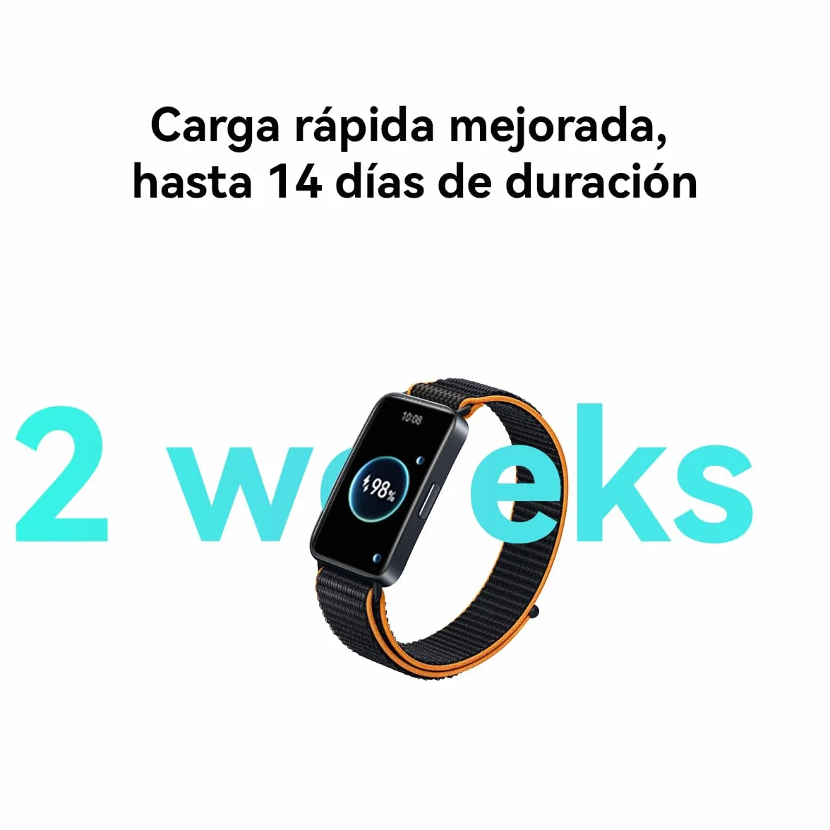 HUAWEI Band 8 (w Meksyku), 2-tygodniowy długi czas trwania Smartwatch, SMS/Whatsapp, Smart Band, kompatybilny z Androidem i iOS, pomarańczowy