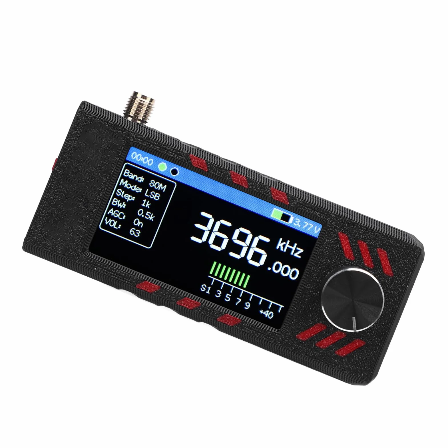 Luocute Mini Odbiornik Radiowy, Przenośne Radio Krótkofalowe z 1,9 -calowym Ekranem Kolorowym Pełny Odbiornik Pasma dla FM AM LSB USB z Naładowaniem Typu C Akumulator 800 MAh
