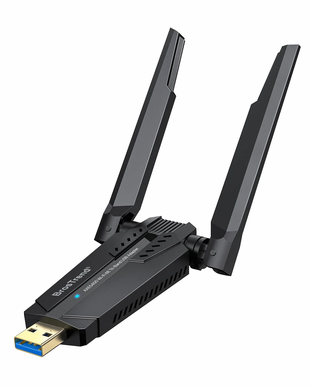 BrosTrend AXE5400 WiFi 6E adapter USB, Tri-Band USB WiFi adapter sieciowy do PC 6GHz 2402Mbps + 5GHz 2402Mbps + 2.4G 574Mbps, ultra niski latencji adapter WiFi do systemu Windows 11/10
