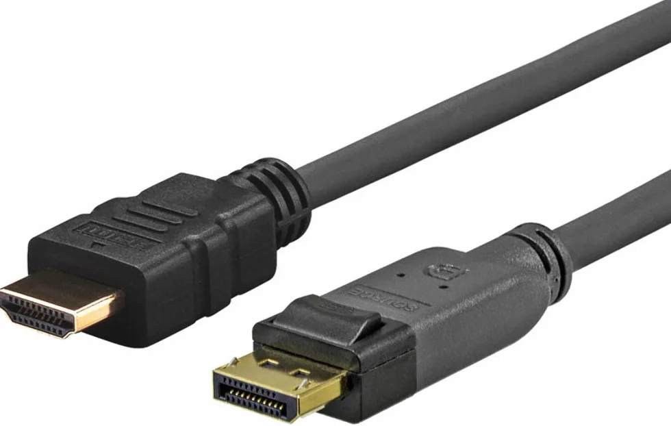 DisplayPort 5,0 m – HDMI 5 m DisplayPort HDMI czarny – adapter kabla wideo (5 m, DisplayPort, HDMI, męski, złoty)