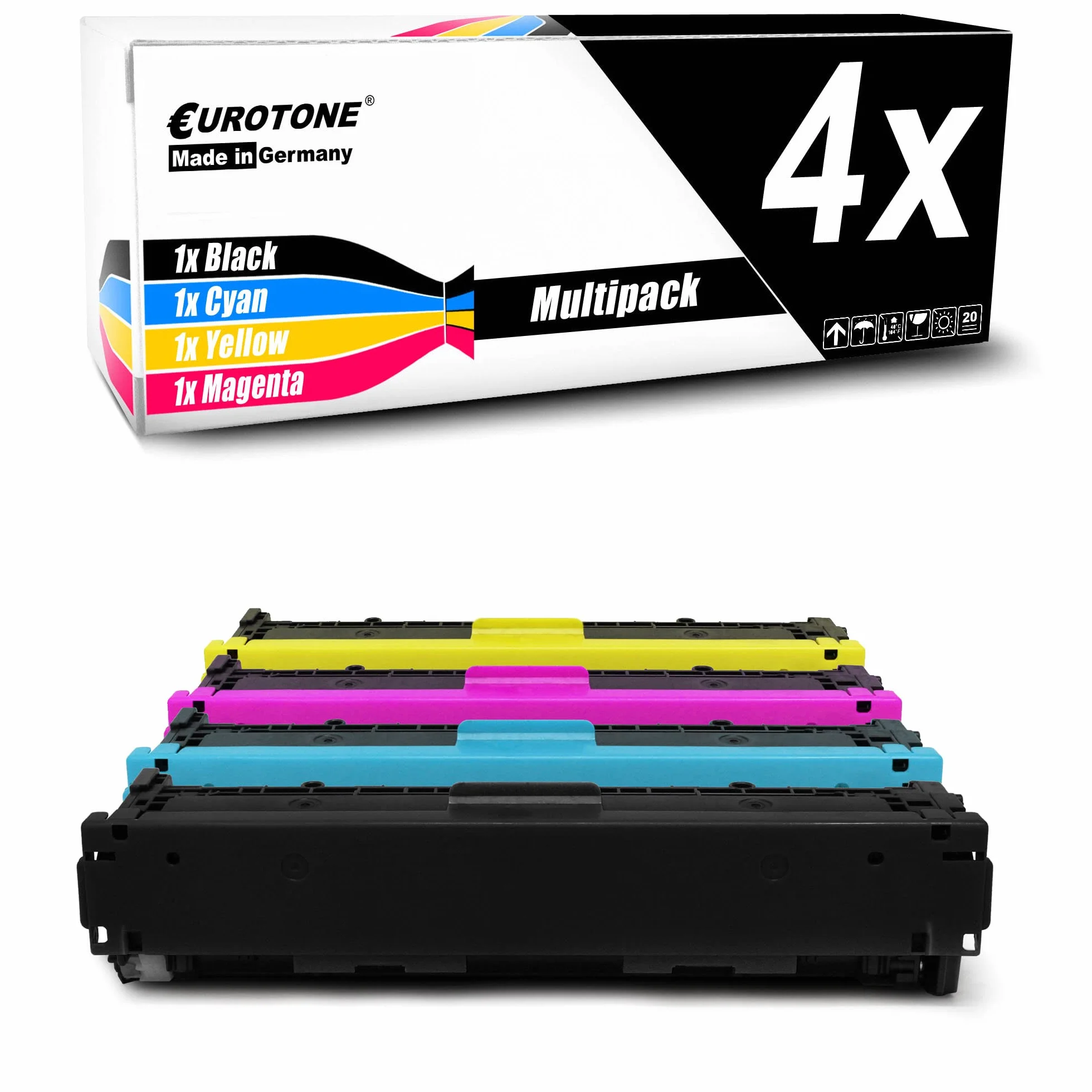 Eurotone Toner 4X toner kompatybilny jako zamiennik do Canon I-Sensys LBP611 LBP613 zastępuje 045 / 045H XXL BK CMY zestaw