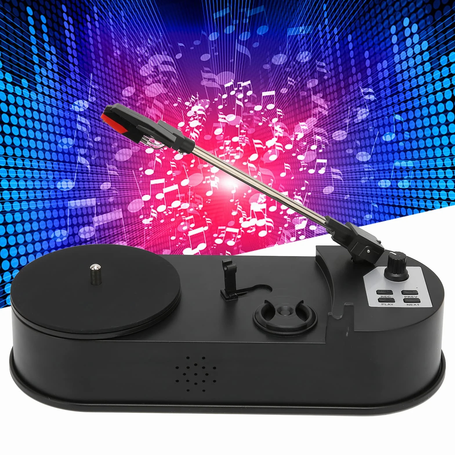Gramofon z Gramofonem Winylowym, Bezprzewodowy Gramofon do Odtwarzania Płyt Winylowych na MP3 z Odtwarzaniem Kaset, Mini Przenośny Odtwarzacz Płyt Winylowych, Zabytkowy Gramofon