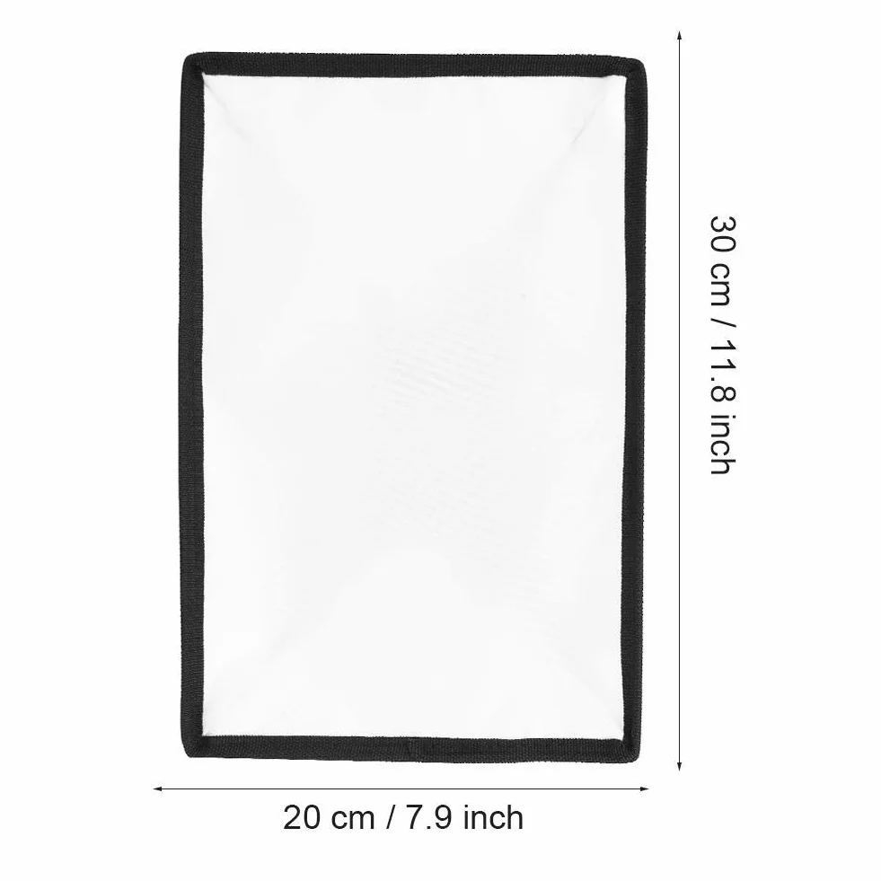 Dyfuzor softbox, 20 x 30 cm, przenośny, lekki, składany, softbox, dyfuzor do błyskowa,