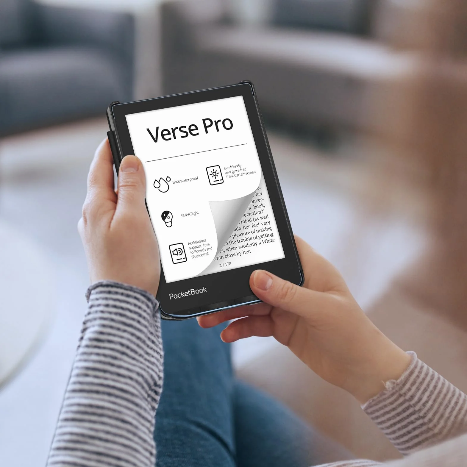 FINTIE Etui na kieszonkowy Verse Pro i Verse eReader (2023) - Cienkie, lekkie etui ze skóry poliuretanowej z funkcją budzenia/snu, czarne