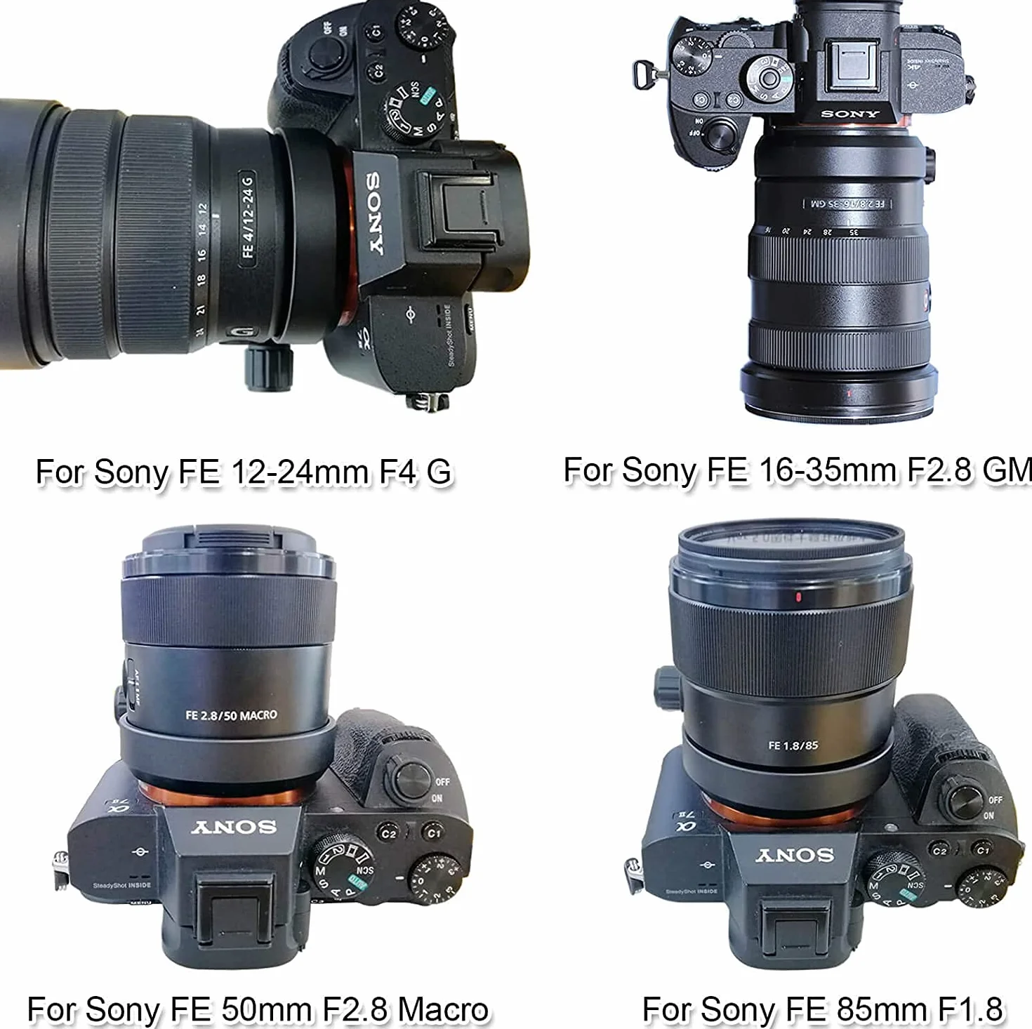 iShoot Kołnierz obiektywu pierścień mocujący statyw wspornik kompatybilny z Sony FE 24-240mm f/3.5-6.3 OSS, 24-105mm f/4 G OSS, 16-35mm f/2.8 GM, 24-70mm f/2.8 GM, 35mm f/1.4 ZA, 50mm f/1.4 ZA, 85mm