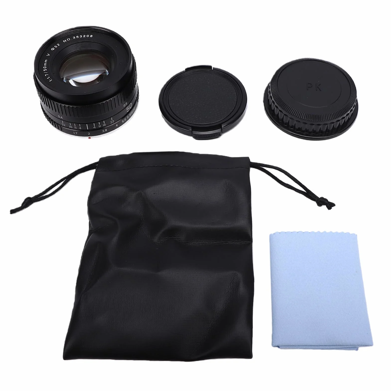 Fydun Obiektyw Stałoogniskowy 50 Mm F1.7 do Aparatu Mark II, Wysokiej Rozdzielczości Zamiennik Obiektywu z dużą przysłoną do Fotografii Portretowej K1 Osłona ze Stopu Aluminium
