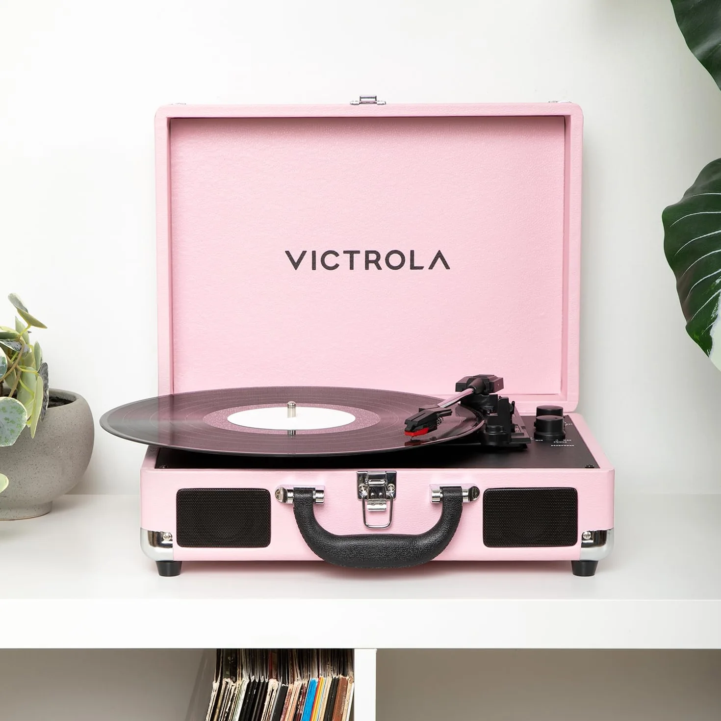Victrola Journey II (model 2025) – gramofon walizkowy Bluetooth – wbudowane głośniki stereo ze wzmocnionym basem, gramofonem 3-biegowym, wejściem i wyjściem Bluetooth, wyjściami RCA i słuchawkami