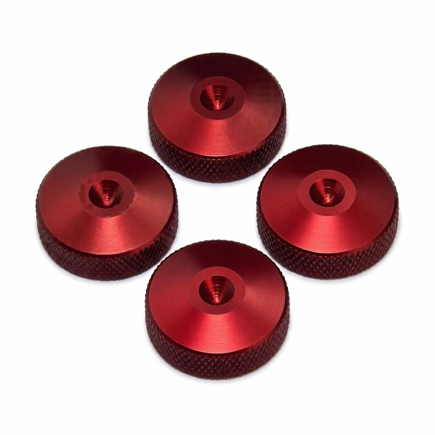 Podkładki Pod Kolce Głośnikowe Średnica 20mm L-8mm Aluminium Czerwone 4 sztuki