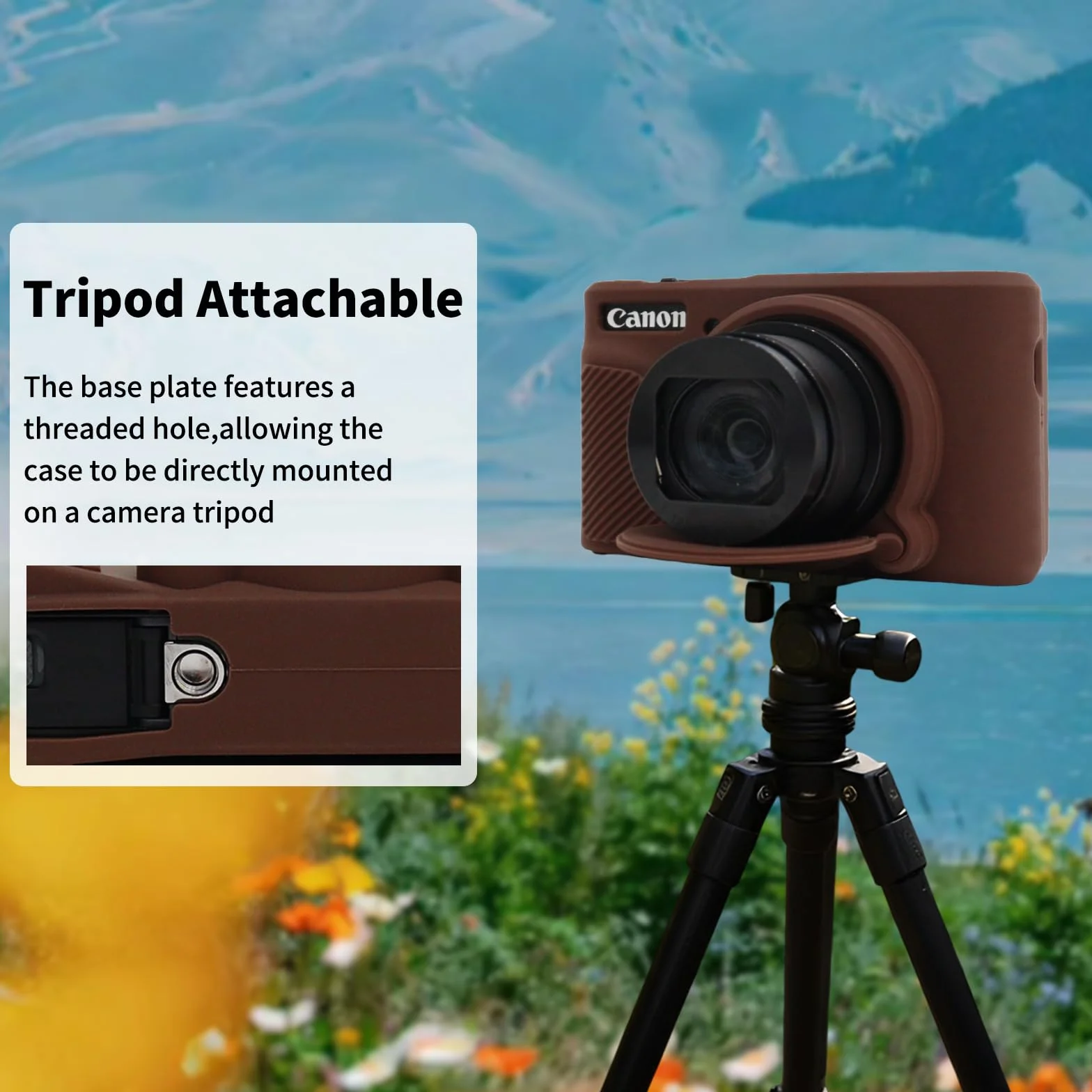 SX740 zestaw akcesoriów do etui na aparat Canon PowerShot SX730 SX740 HS silikonowe etui ochronne brązowe