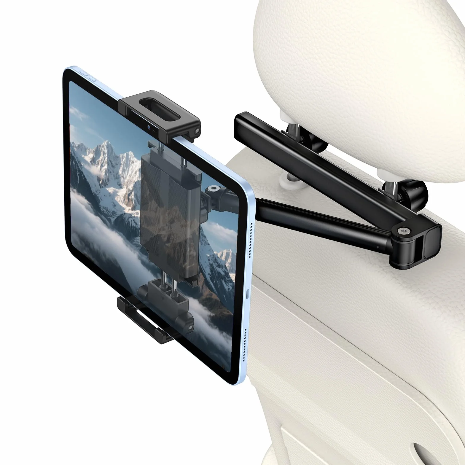 FINTIE Samochodowy uchwyt na tablet, uniwersalny uchwyt na tablet – [obracany o 360°] wysuwany uchwyt na zagłówek samochodowy uchwyt do iPad Air/Pro/Mini, Samsung Tab, smartfonów, Kindle, Switch