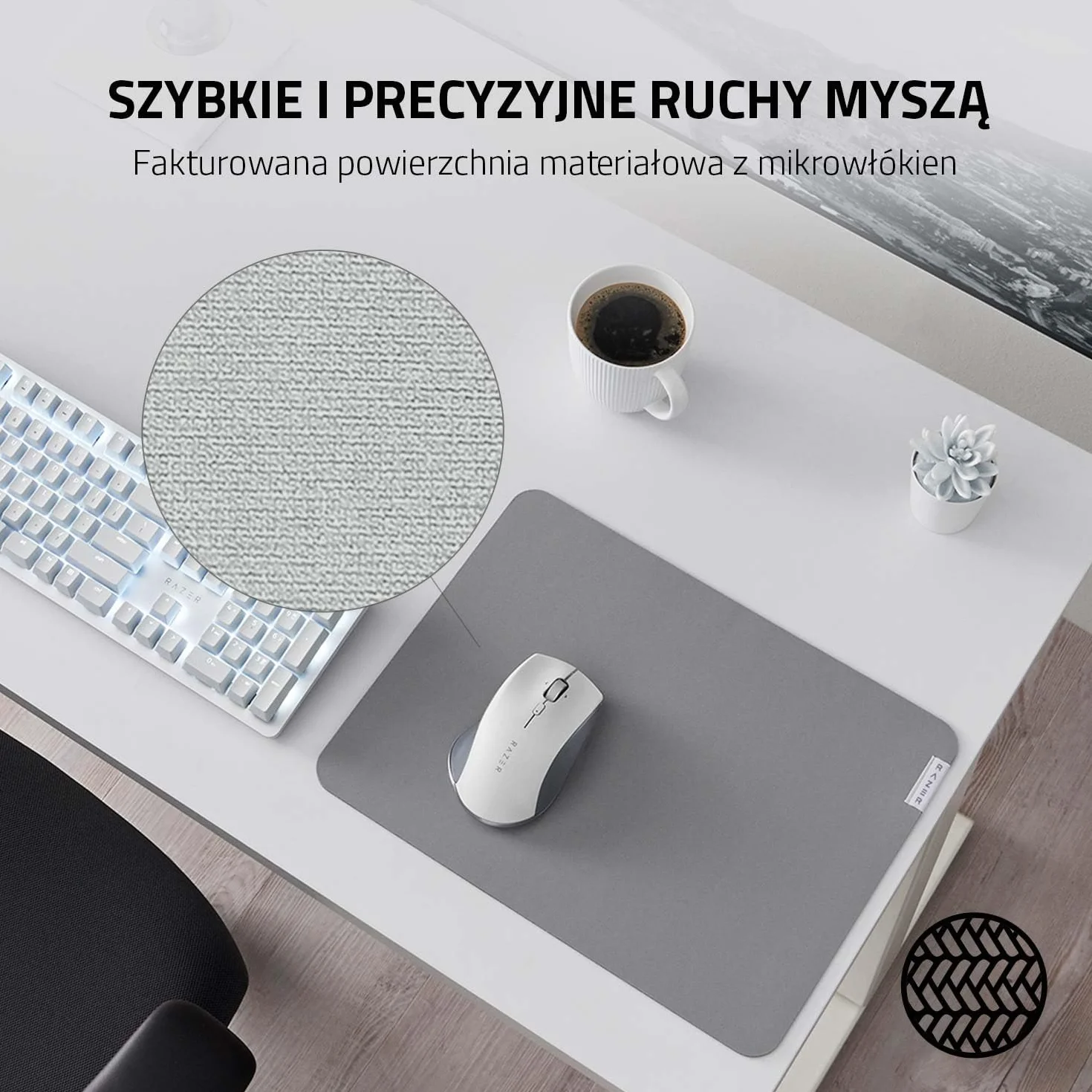 Razer Pro Glide - Miękka podkładka pod mysz zapewniająca produktywność w biurze (gruba gumowa pianka o wysokiej gęstości, teksturowana powierzchnia z mikrowłókniny, 360 x 275 x 3 mm)