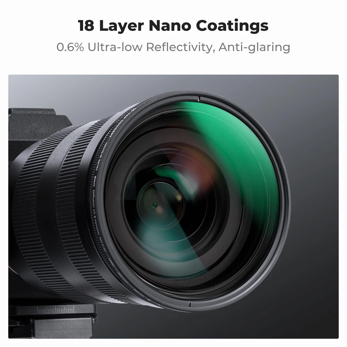 K&F CONCEPT Czarna mgiełka dyfuzyjna 67 mm 1/8 i zmienny filtr ND2-81.3 cm-1 | Filtr o neutralnej gęstości z efektem kinowym do obiektywu aparatu z 18 wielowarstwowymi powłokami seria Nano-K FA304