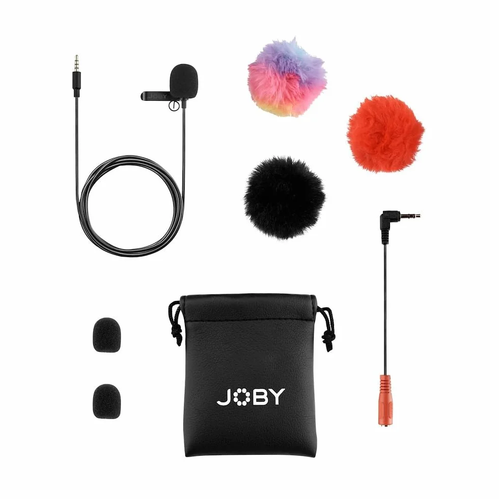 JOBY Wavo Lav mikrofon mobilny, mikrofon krawatowy z klipsem, przenośny mikrofon do smartfonów i aparatów, akcesoria audio do transmisji na żywo, treści wideo, vlogowania, połączeń konferencyjnych