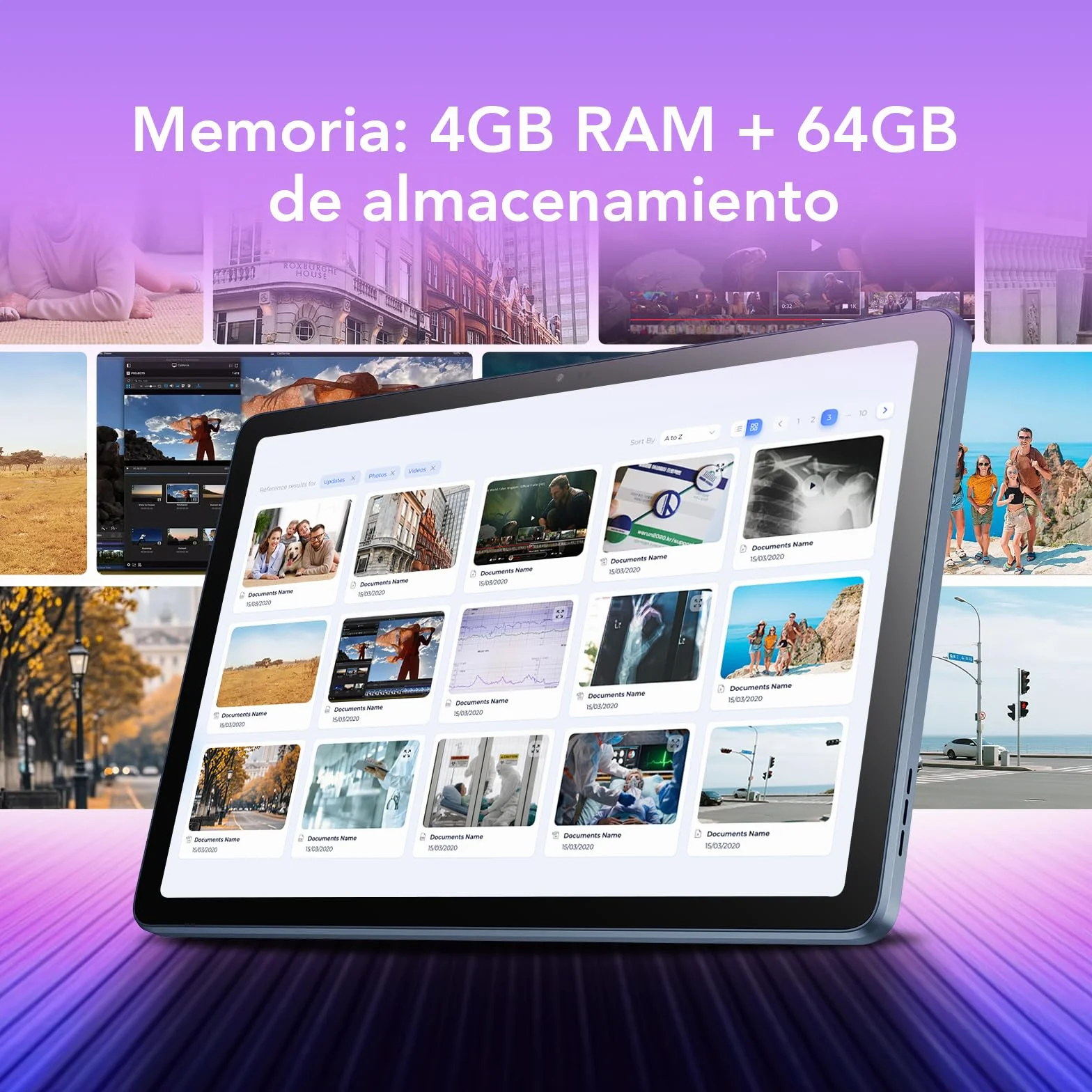 TCL Tablet Tab 10 Gen 4, wyświetlacz IPS 10,1", 4 GB + 128 GB, bateria 6000 mAh z szybkim ładowaniem 18 W, IP54