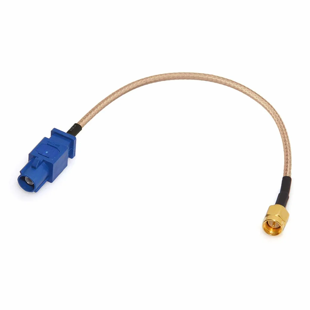 Bingfu Kabel adaptera anteny GPS do pojazdu SMA męski na Fakra C męski niebieski koncentryczny kabel pigtail 15 cm 6 cali do pojazdów ciężarowych SUV-ów samochodowych radioodtwarzacza stereo nawigacji