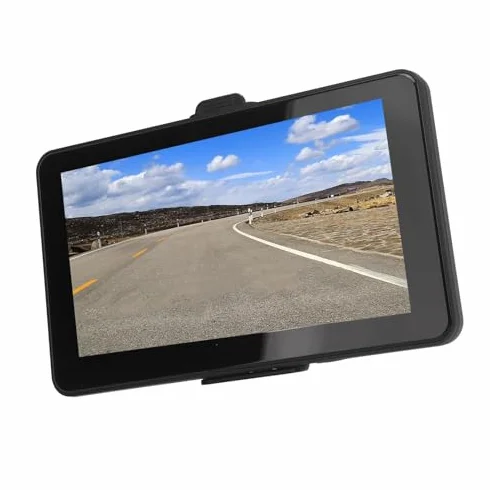 Nawigator GPS, 7-calowy Ekran Dotykowy HD Nawigacja GPS ze Wskazówkami Głosowymi dla Win CE6.0, 256MB R AM 8GB ROM, Przenośny System GPS dla Samochodów Ciężarowych Autobusów