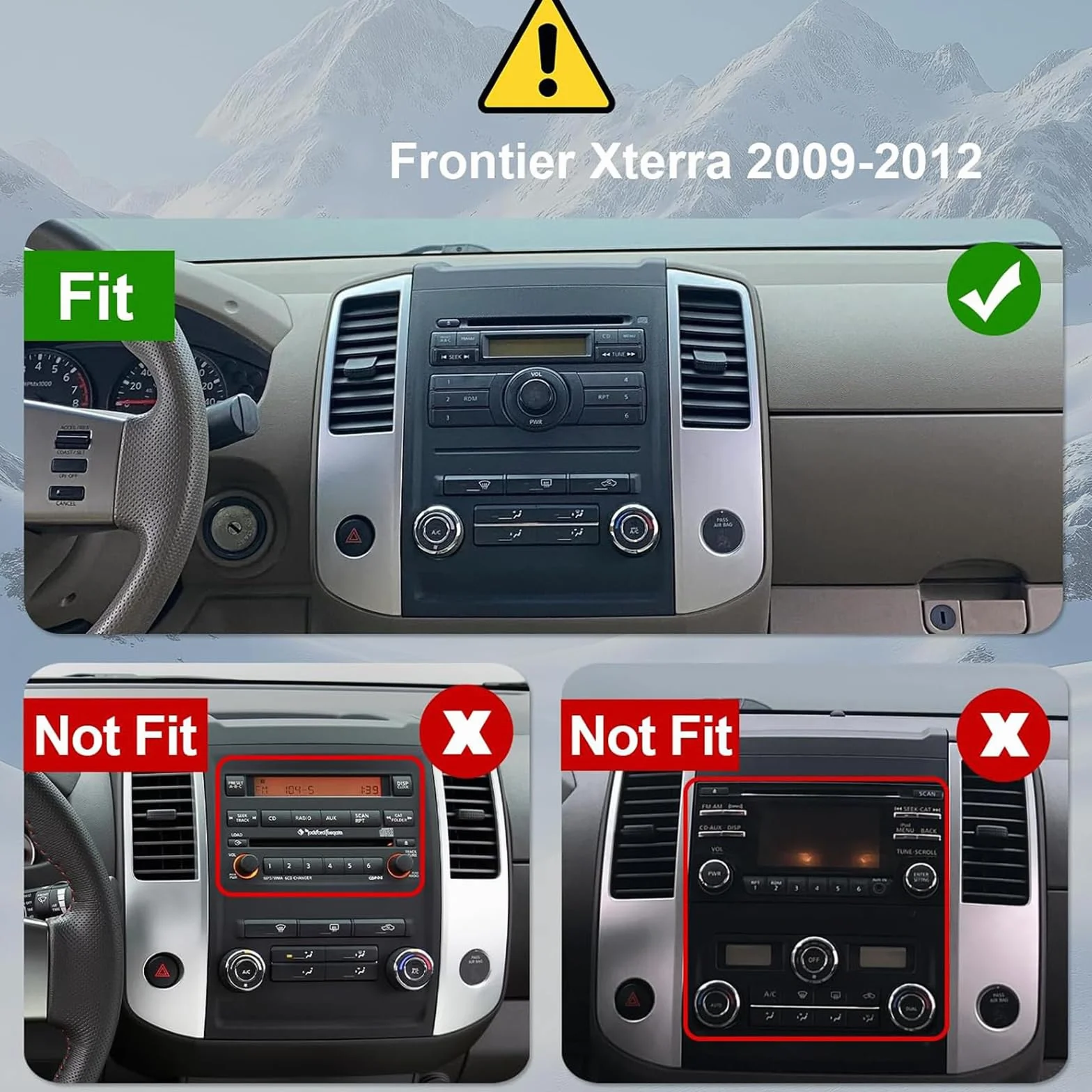 Podwójny Odtwarzacz Samochodowy Do Nissan Frontier Xterra 2009-2012 Z 9'' | Radio GPS nawigacja Carplay bezprzewodowy Android Auto Bluetooth FM AUX-in sterowanie kierownicą kamera cofania