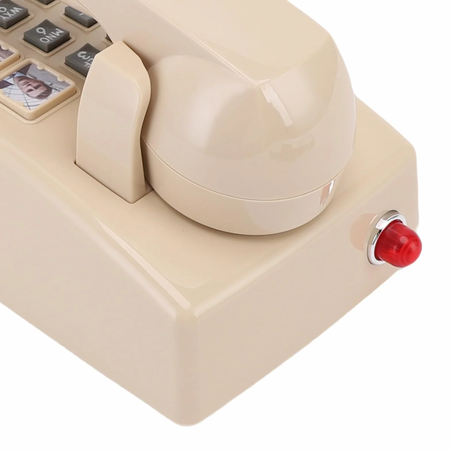 Telefon ścienny, Telefon Stacjonarny z regulacją Głośności Retro z Jednym Kliknięciem Wybieranie Rodzinne w Domu Szkoła Biuro Kuchnia Łatwa Obsługa Nie Wymaga ładowania Wskaźnik Stanu