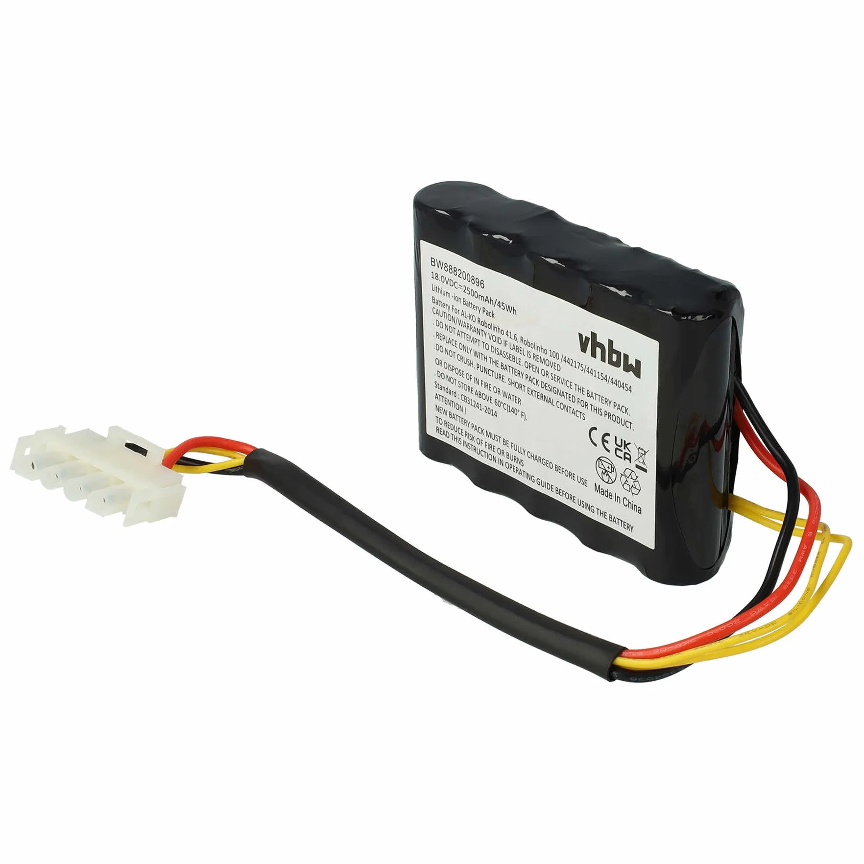 vhbw 1 x akumulator kompatybilny z AL-KO Robolinho 300 E, 450 W, 350 W, 520 W kosiarka do trawy 2500 mAh 18 V litowo-jonowa