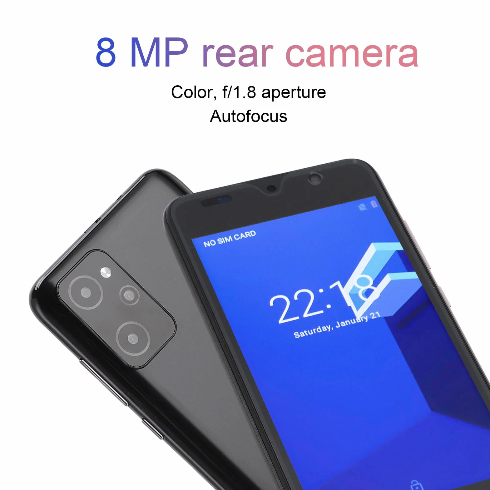 Cuifati 5 -calowy Smartfon z rozdzielczością 1440 X 3040, 4 GB RAM 32 GB ROM, Rozpoznawanie Twarzy, Aparat 8MP, dla Androida 12 z Ekranem HD, Procesorem MT6580M (BLACK)