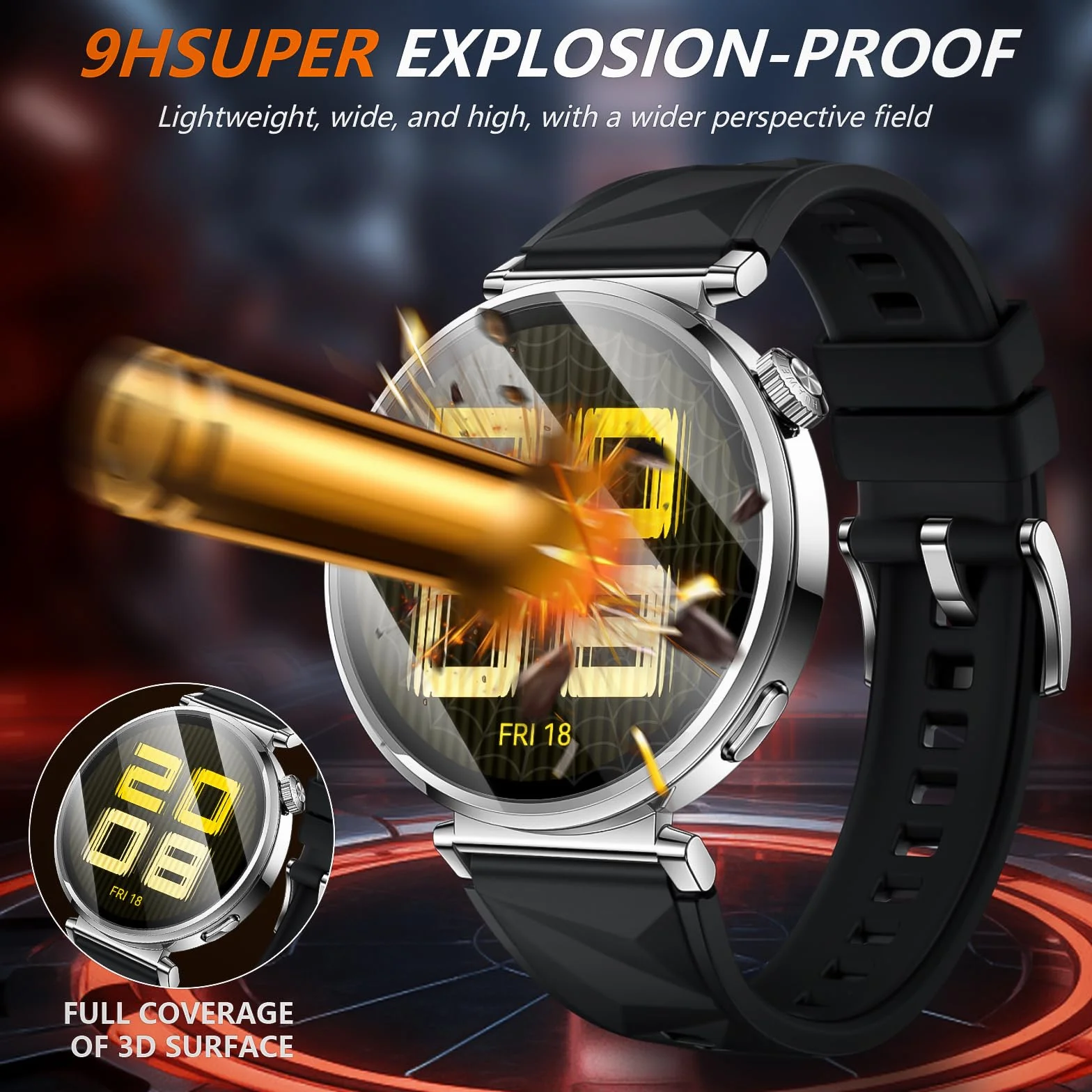 Diruite Ochraniacz Ekranu do HUAWEI Watch GT 5 41mm, HD Szkło Hartowane Folia Ochronna