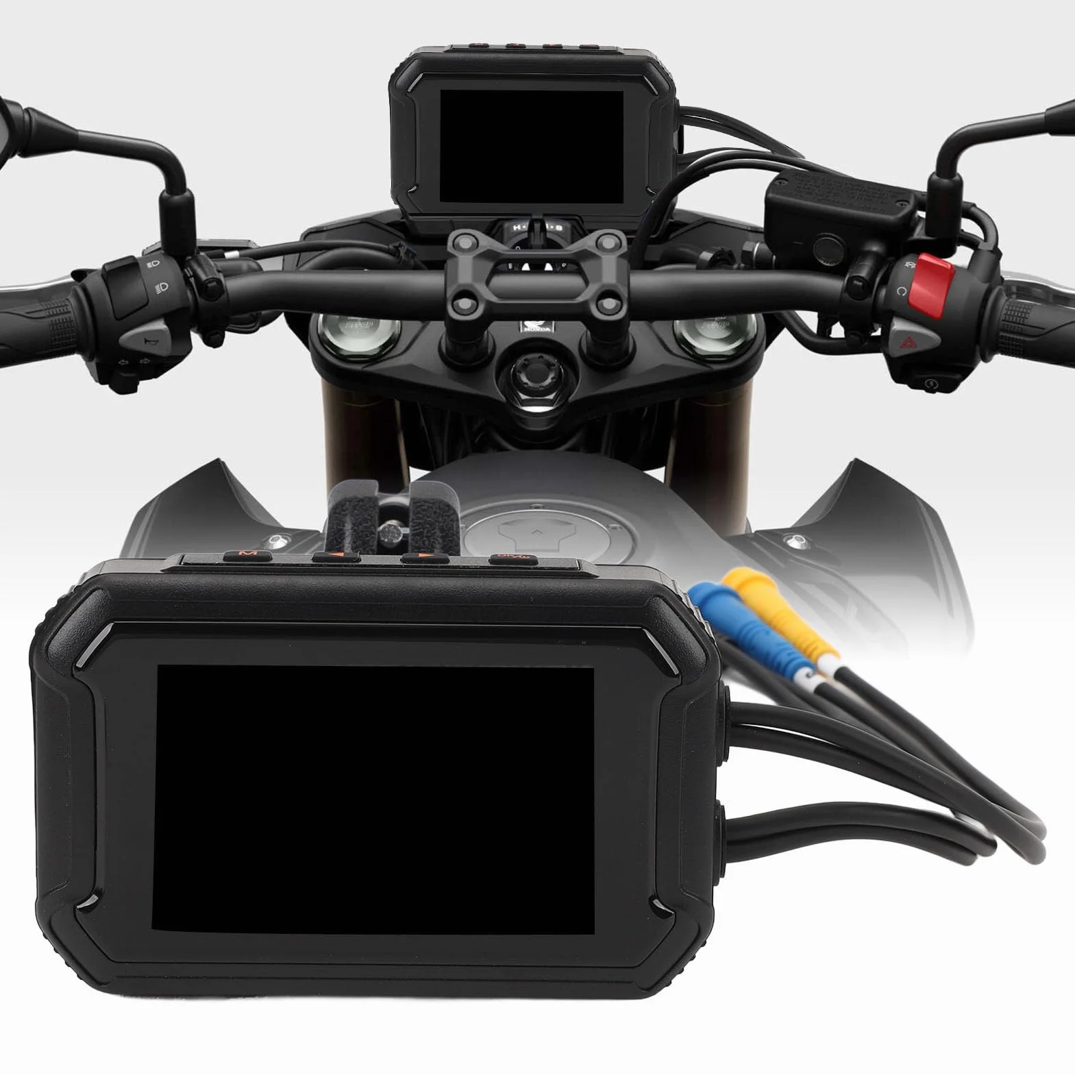Podwójna Kamera Samochodowa Motocykla, Podwójna Kamera Samochodowa 1080P Szerokokątny Podwójny Rejestrator Jazdy w Nocy dla Skuterów śnieżnych ATV UTV