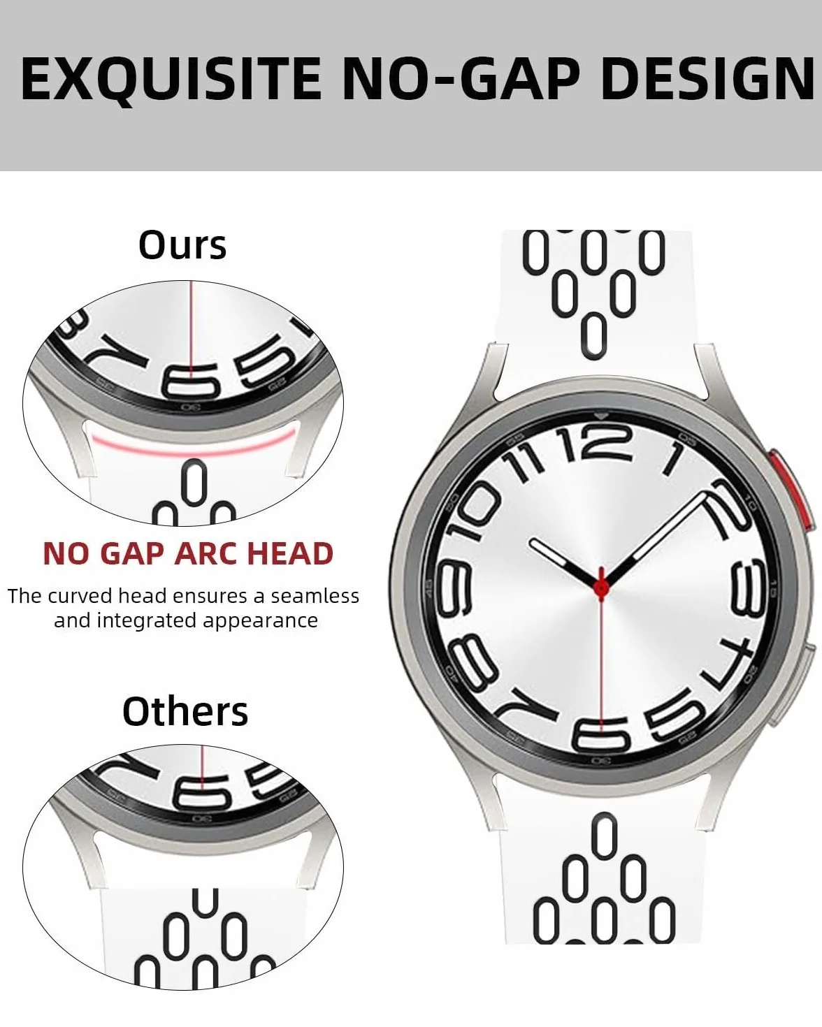 Do Galaxy Watch 6 40 mm 44 mm/Watch 6 Classic 43 mm 47 mm/Watch 5 Pro 45 mm/Watch 4 Classic 42 mm 46 mm/Watch 5/4 40 mm 44 mm, 20 mm oddychające silikonowe paski sportowe