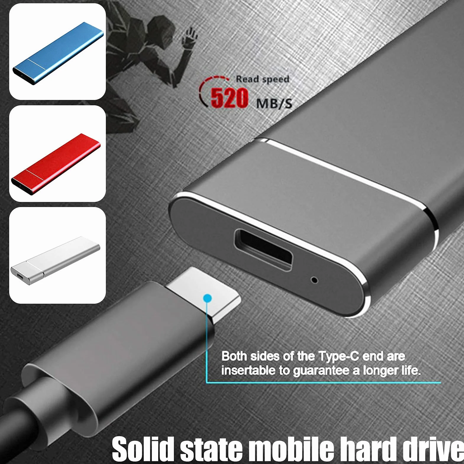 Superszybkie zewnętrzne dyski SSD 500G/1T/2T/4T o dużej pojemności, przenośny zewnętrzny dysk SSD do laptopów stacjonarnych
