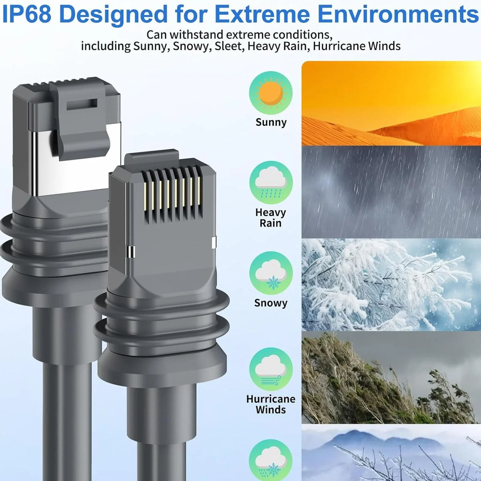Generic Zamienny Kabel Satelitarny Wytrzymały, Odporny na Warunki Atmosferyczne Przewód o Długości 98 Stóp, Zapewniający płynną transmisję strumieniową HD w Pomieszczeniach i na Zewnątrz