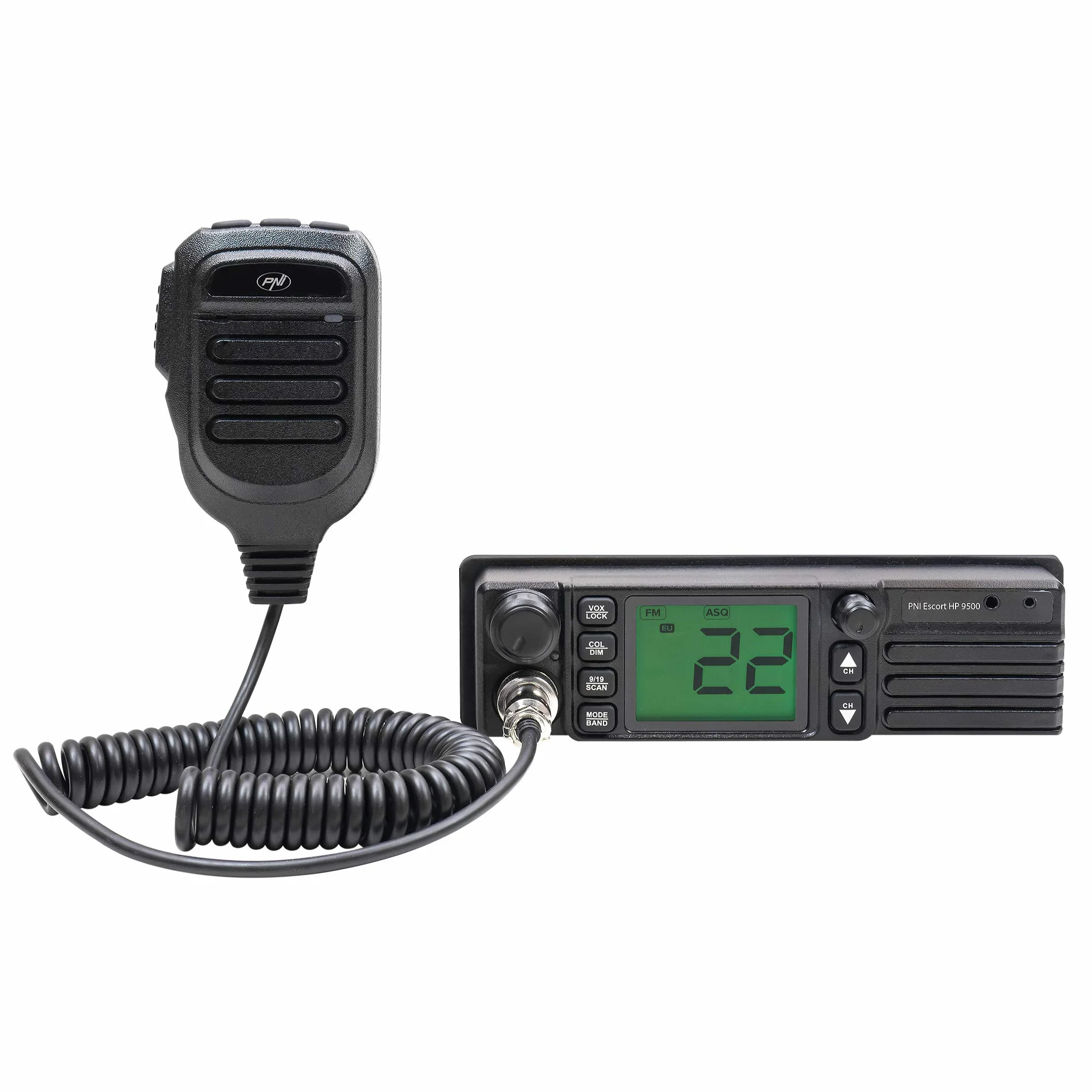 Radiotelefon CB PNI Escort HP 9500 Multistandard, ASQ, VOX, Scan, 4W, AMFM, 12V / 24V zasilacz sieciowy, wtyczka zapalniczki w zestawie