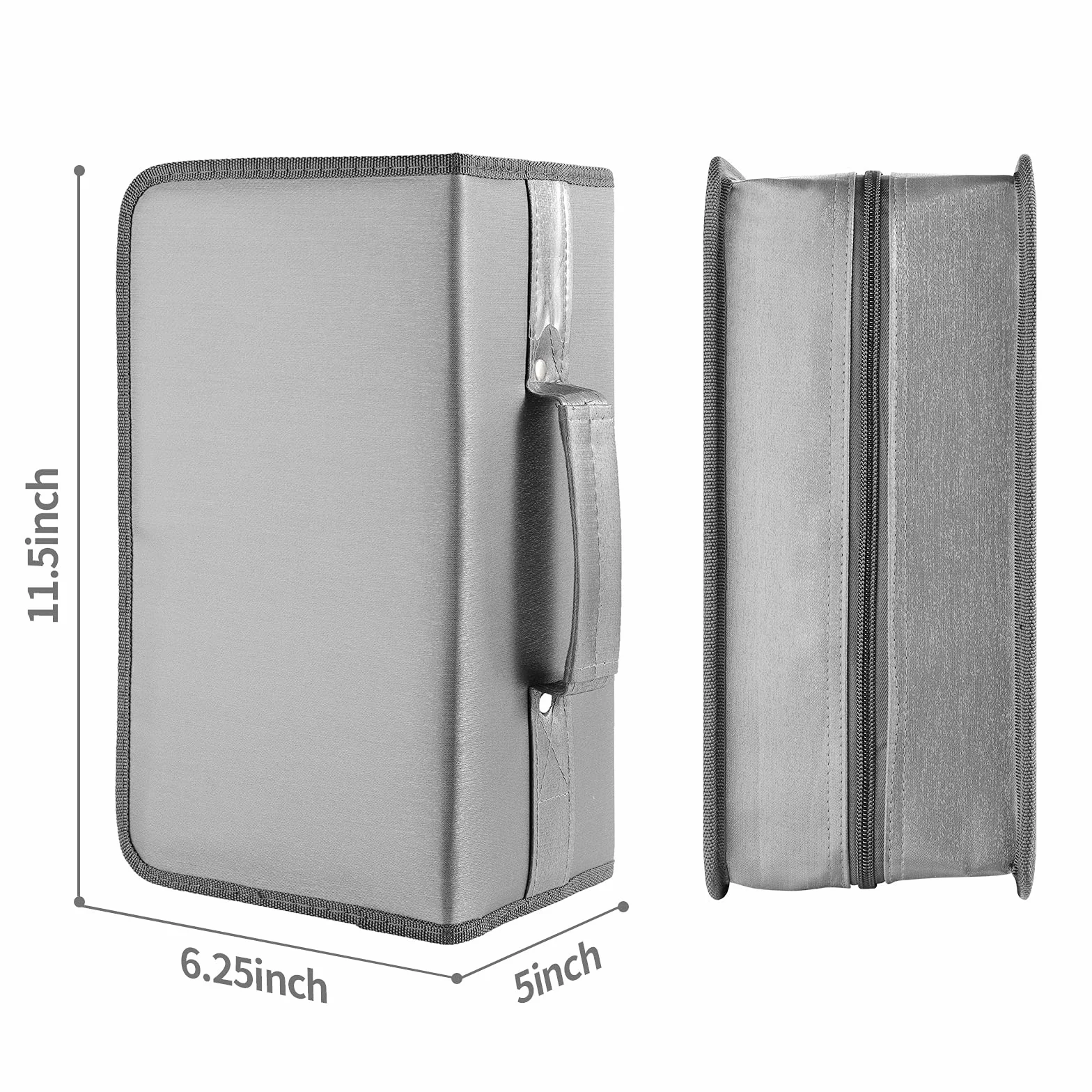Etui na CD nylon 160 cm portfel do przechowywania płyt organizer z uchwytem na karty szary