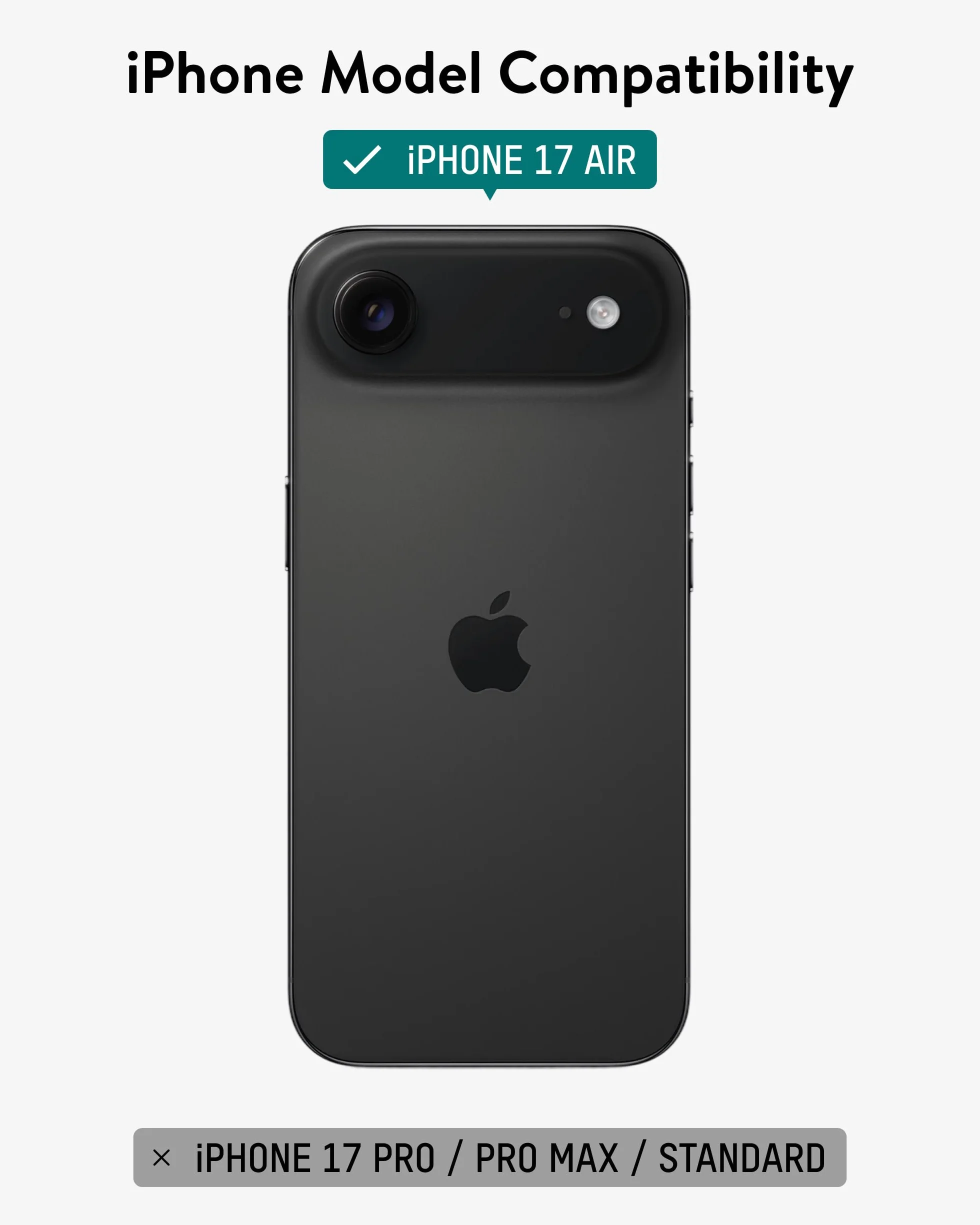 Mous Slim etui na iPhone Air 6,5", kompatybilne z MagSafe – Super Thin – Magnetyczne etui na iPhone 17 Air z włókna węglowego, kolor czarny