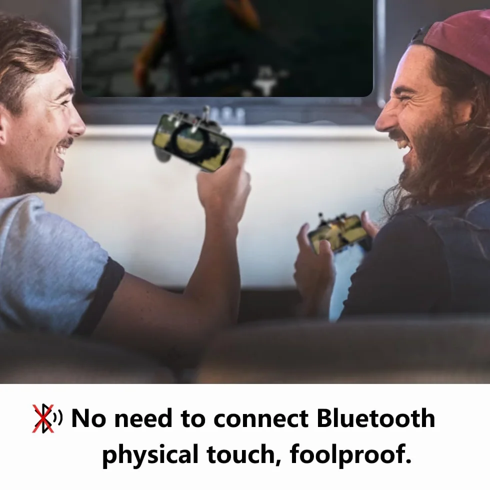 Ozkak Mobilny kontroler do smartfona, gamepad, uproszczony, przenośny, 4 spusty, L1R1, L2R2, uniwersalny do PUBG COD, Android, iOS, iPhone, Samsung, Huawei, telefonów komórkowych o szerokości od 7 do