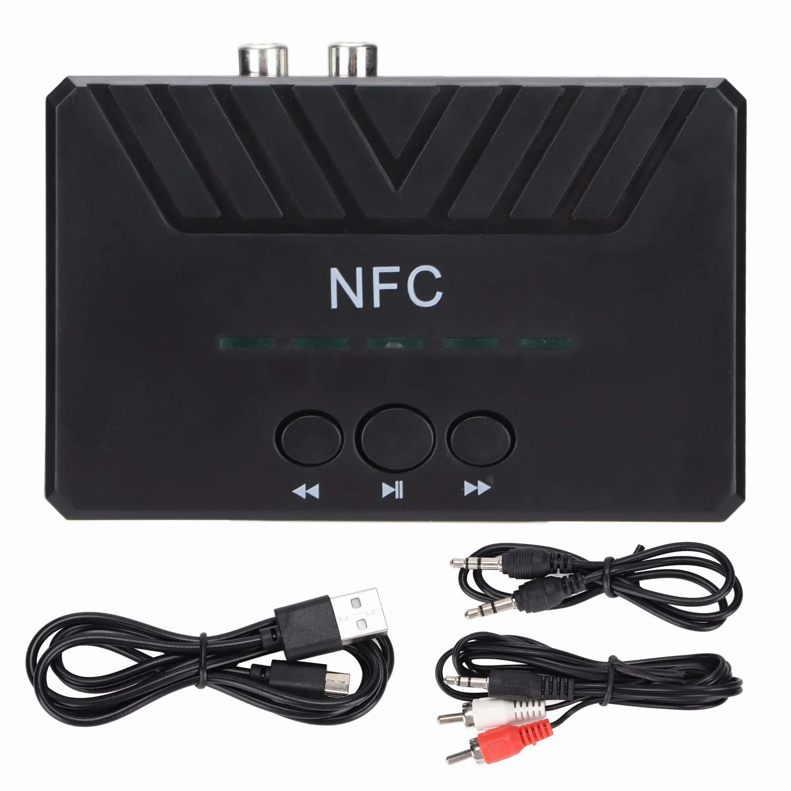 Bezprzewodowy Odbiornik Audio, Odbiornik NFC Bluetooth 5.0 Bezprzewodowy Adapter Audio AUX, do Pracy z Systemem Dźwiękowym Strumieniowego Przesyłania Muzyki, Kompatybilny z Komputerami Telewizyjnymi,