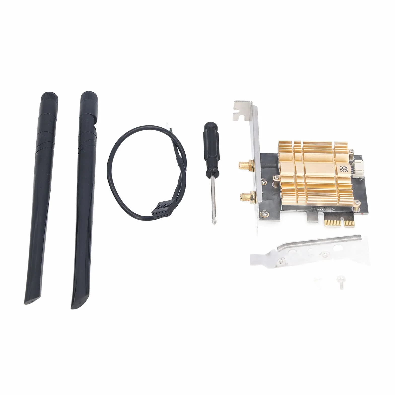 Adapter Bezprzewodowy PCI E Wysokowydajny Układ AX210 Karta WiFi 6E Dalekiego Zasięgu 6 GHz dla Systemu 11/10, Anteny 2x6dBi
