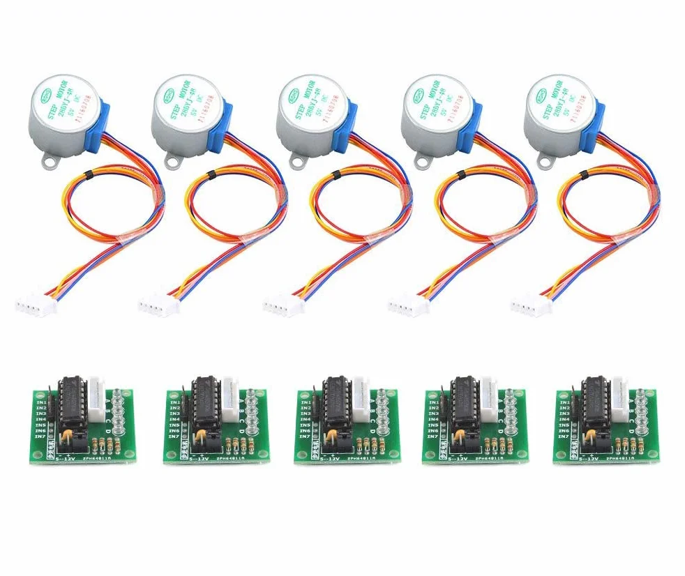 DollaTek 5pcs 28BYJ-48 ULN2003 5V Silnik krokowy + p?yta sterownika ULN2003 do Arduino