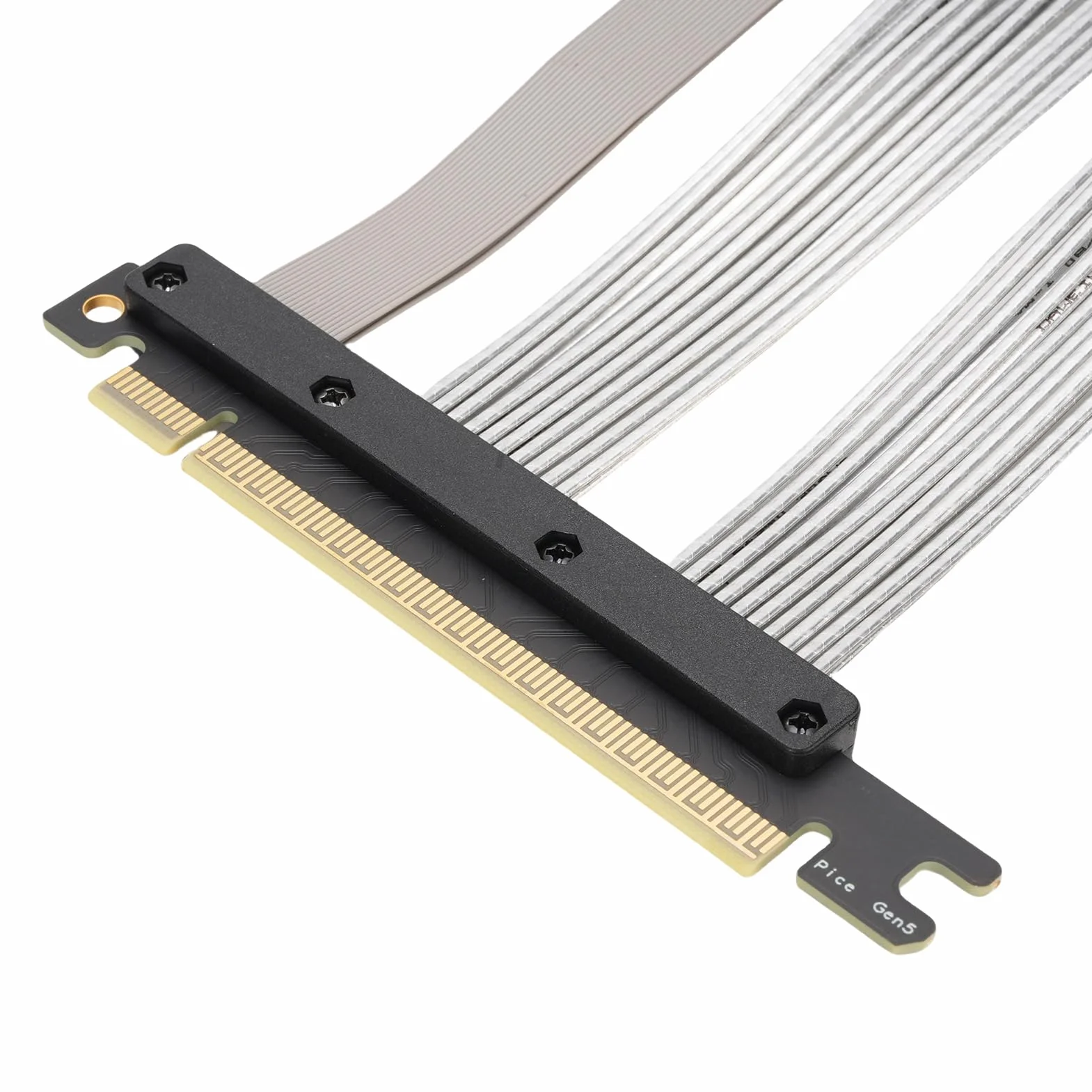Fabater Zgodny Przedłużacz Karty Graficznej GPU Gen 5 z Kablem Rozszerzającym o Szybkim Transferze do Procesora Graficznego RTX4090 5090 RX8900 128 GB do Ekstremalnych Gier ABS Srebrny (30cm)