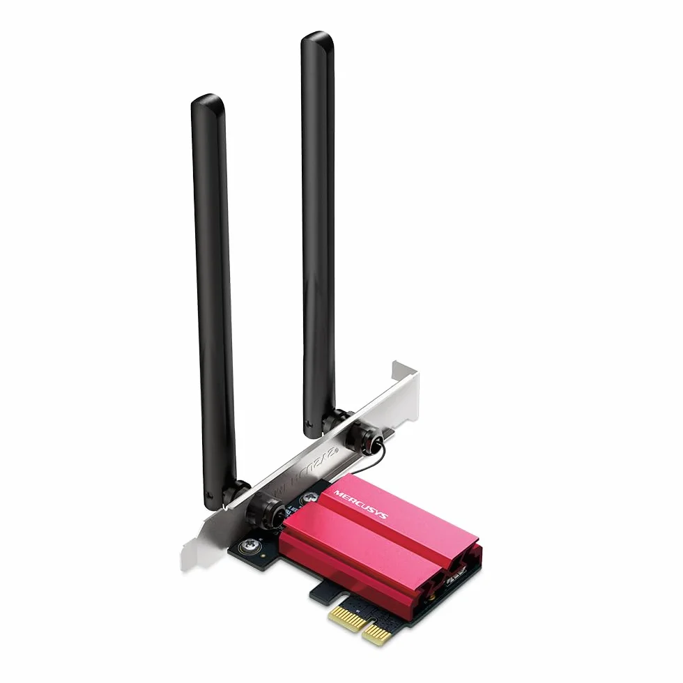 [Nowość] Karta sieciowa MERCUSYS MA86XE AXE5400, Wi-Fi 6E z Bluetooth 5.2, potrójne pasmo, 6 GHz/5 GHz/2,4 GHz, kompatybilna z Windows 11 i 10, MU-MIMO, OFDMA, standard szyfrowania WPA3