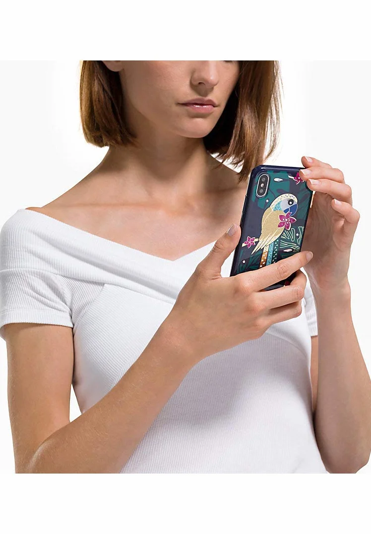 Swarovski Etui na smartfony ze sztywną ochroną Tropical Parrot, iPhone® X - XS, ciemne kolory - 5520550
