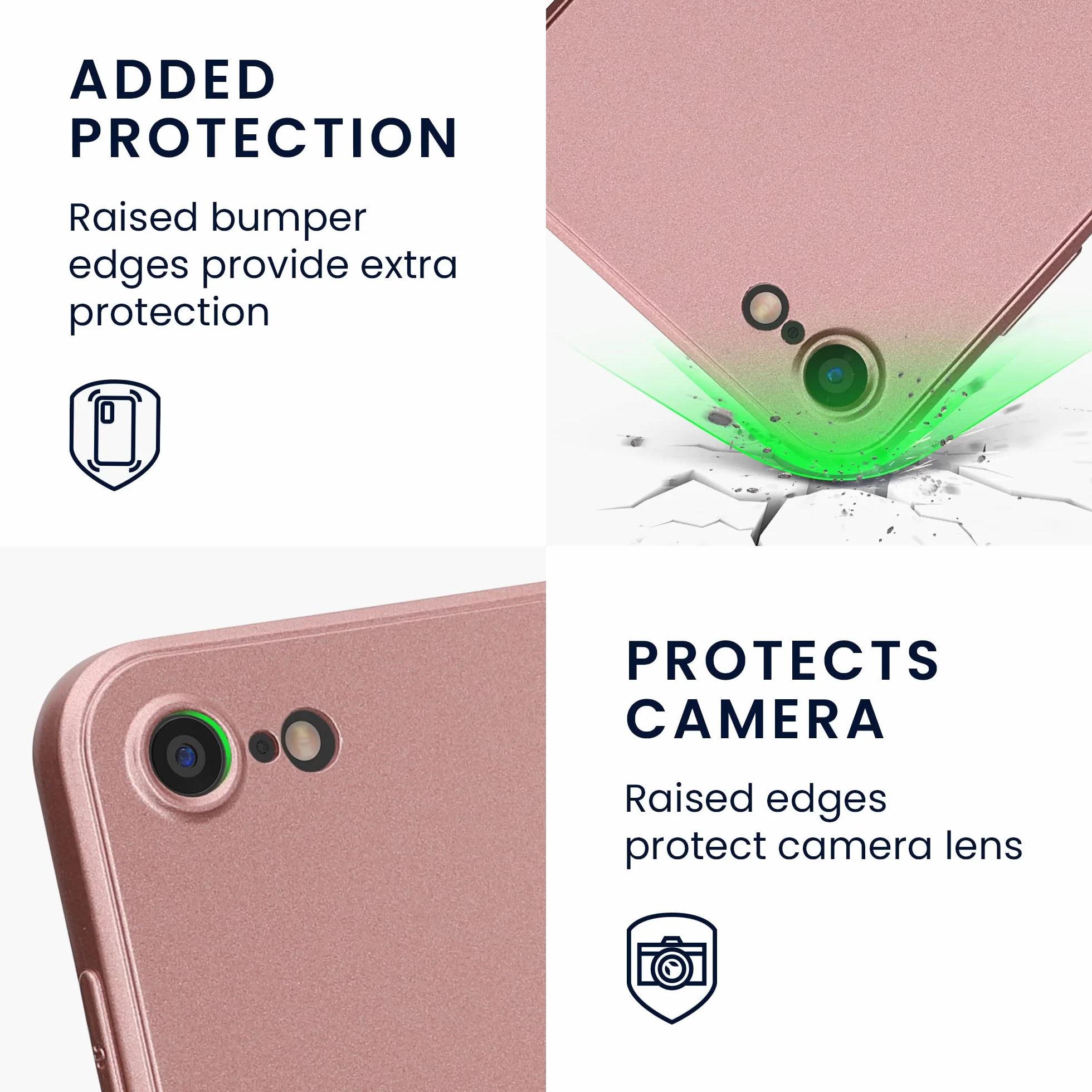 kwmobile Etui Apple iPhone SE 2022/2020 8 7 Miękkie TPU Metalowe Wykończenie Różowe Złoto Metaliczne