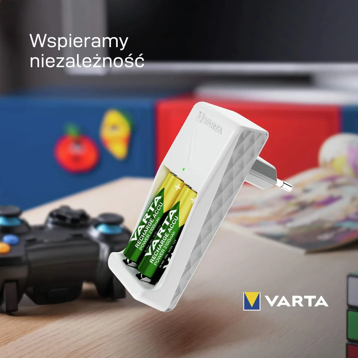 Varta Mini ładowarka Mini Charger na 2 akumulatory niklowo-metalowo-wodorkowe (NiMH) AA, AAA (w tym 2 x akumulator AAA 2100 mAh), wtyczka UE