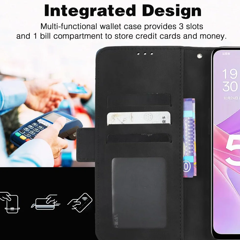 Generic etui kompatybilne z Samsung Galaxy S21 (kolor: czarny) Multi Wallet Skórzane etui z klapką Magnetyczne retro
