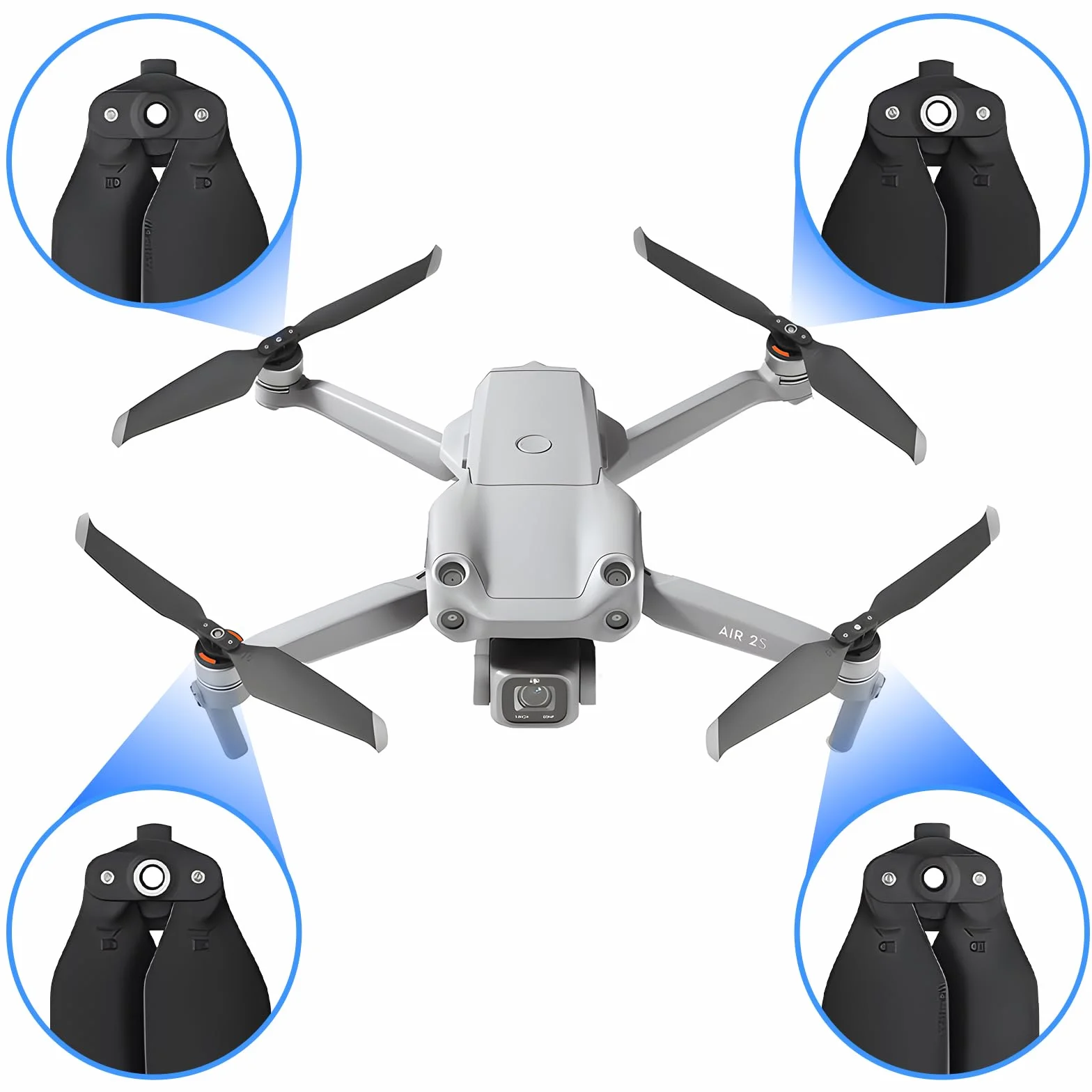 8 szt. śmigieł do Mavic Air 2/Air 2s Drone wymienne ostrza śmigła szybkiego zwalniania zapasowe ostrze śmigła składane niski poziom hałasu 7238F skrzydła do Mavic Air 2/Air 2s