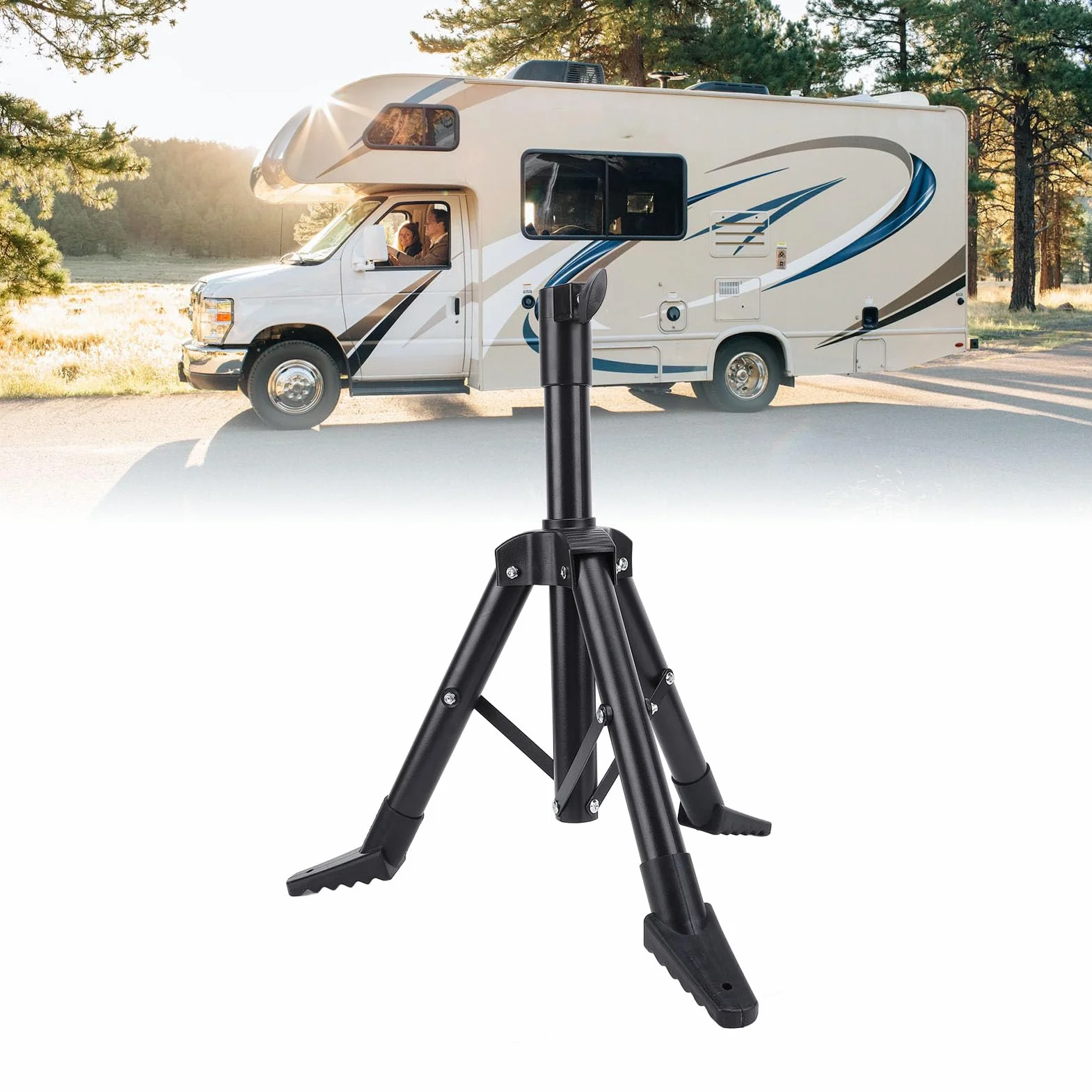 VGEBY Statyw do Aparatu Metalowy Składany Stojak Trójnóg 63cm Przenośny Stabilny Uchwyt do Gen 2 Jachtu RV Campervan Nagrywanie z Podróży na Zewnątrz